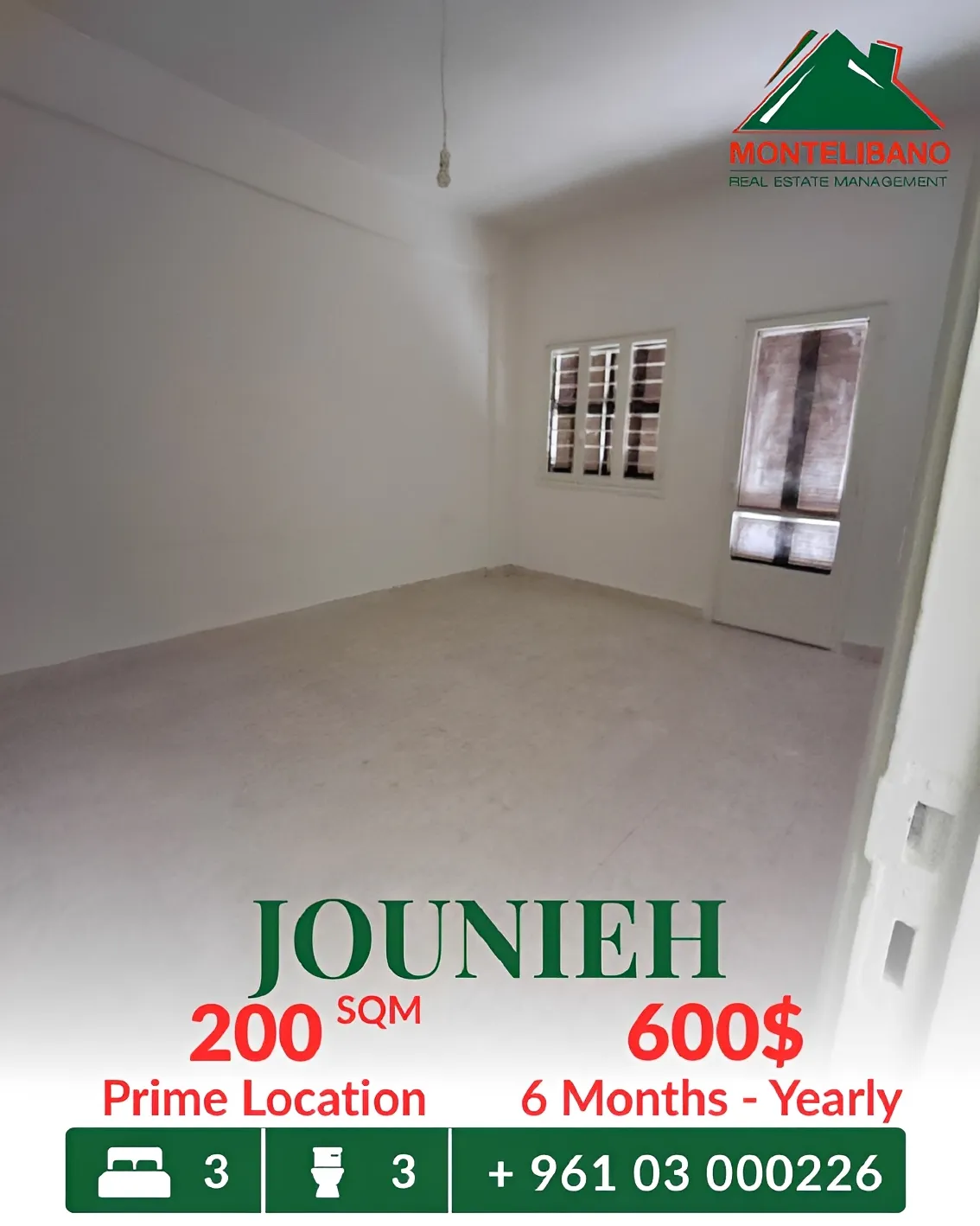 Apartment for rent in Jounieh, Lebanon