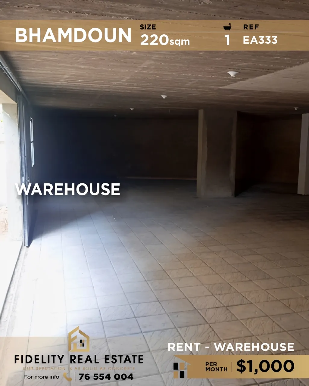 Warehouse for rent in Bhamdoun, Lebanon