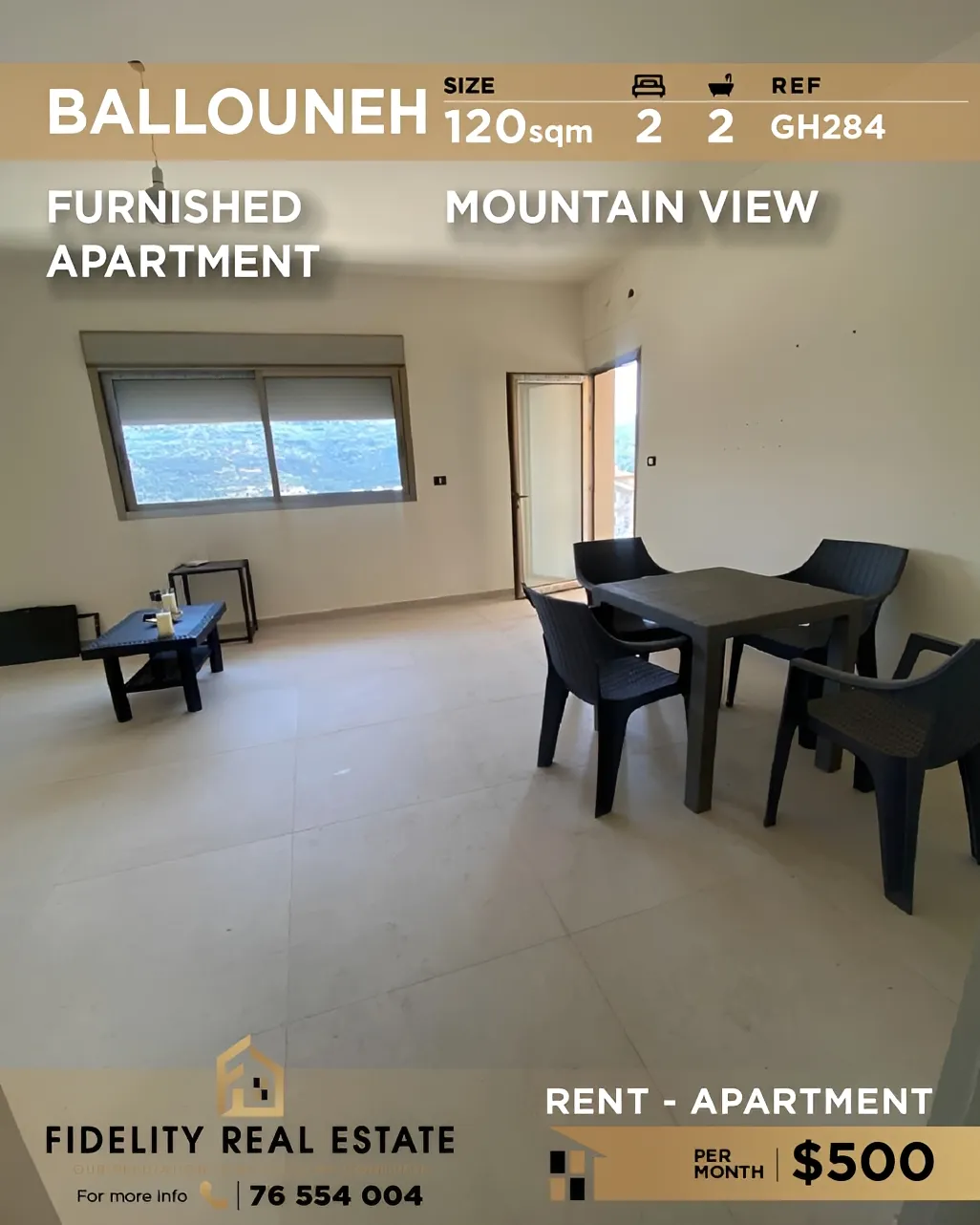 Apartment for rent in Ballouneh, Lebanon