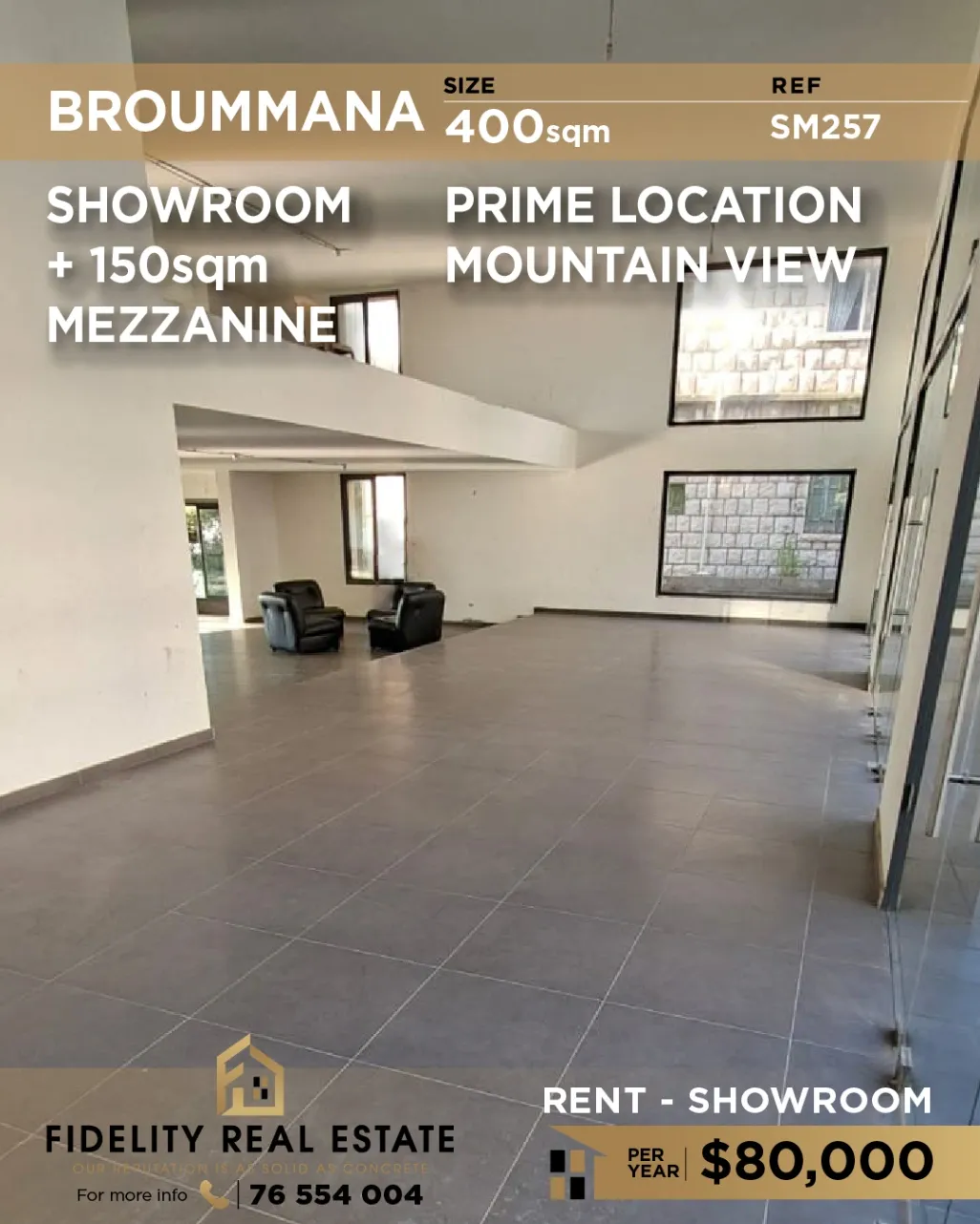 Showroom for rent in Broummana, Lebanon