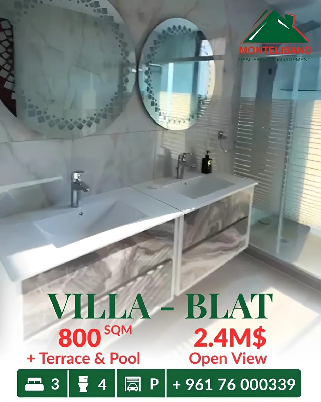 Villa for sale in Blat, Lebanon