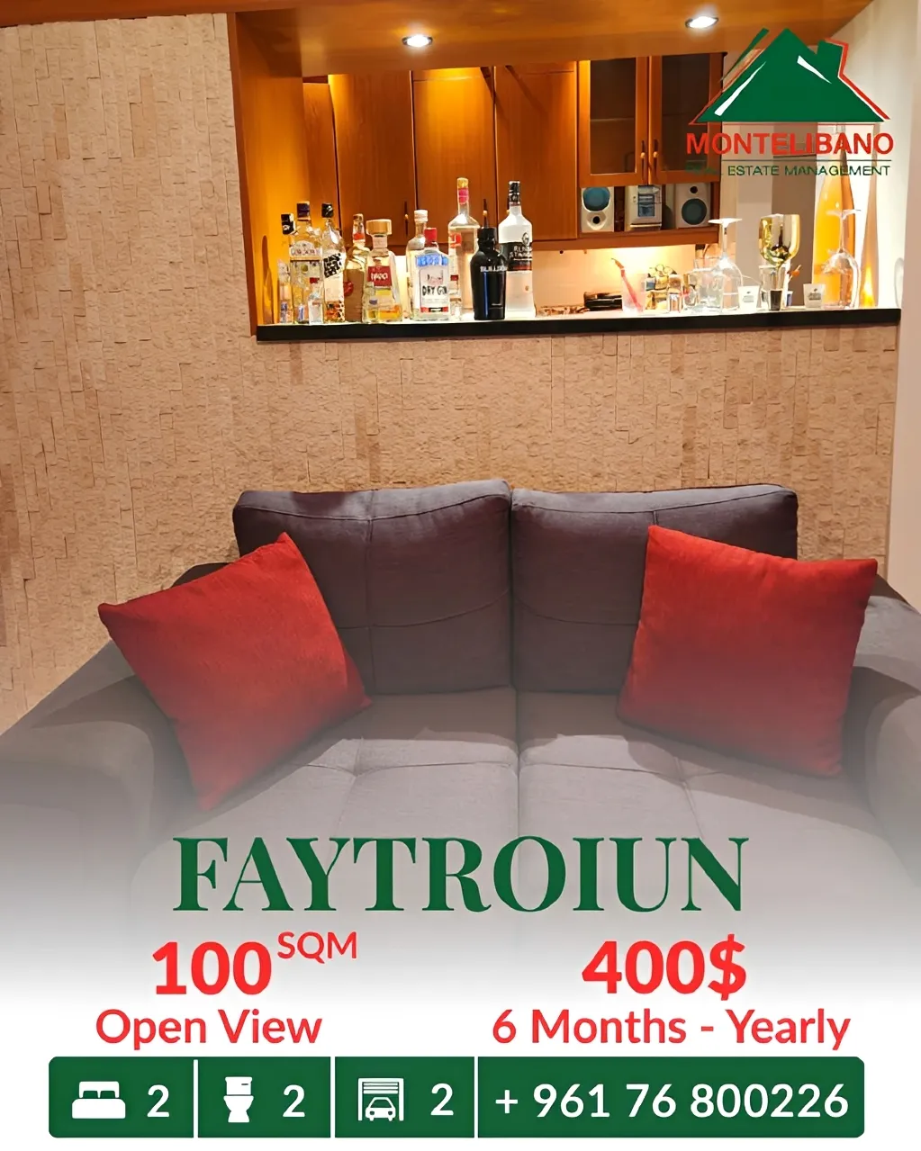 Apartment for rent in Faitroun, Lebanon - 2 bed, 2 bath