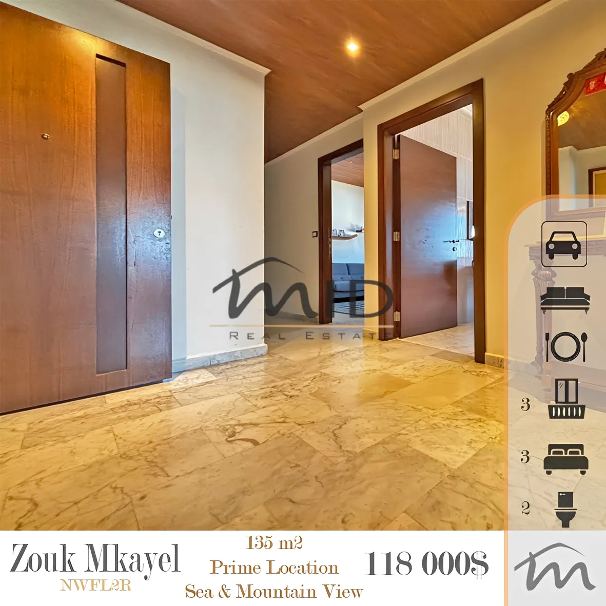 Apartment for sale in Zouk mikael, lebanon - 3 bed, 2.0 bath