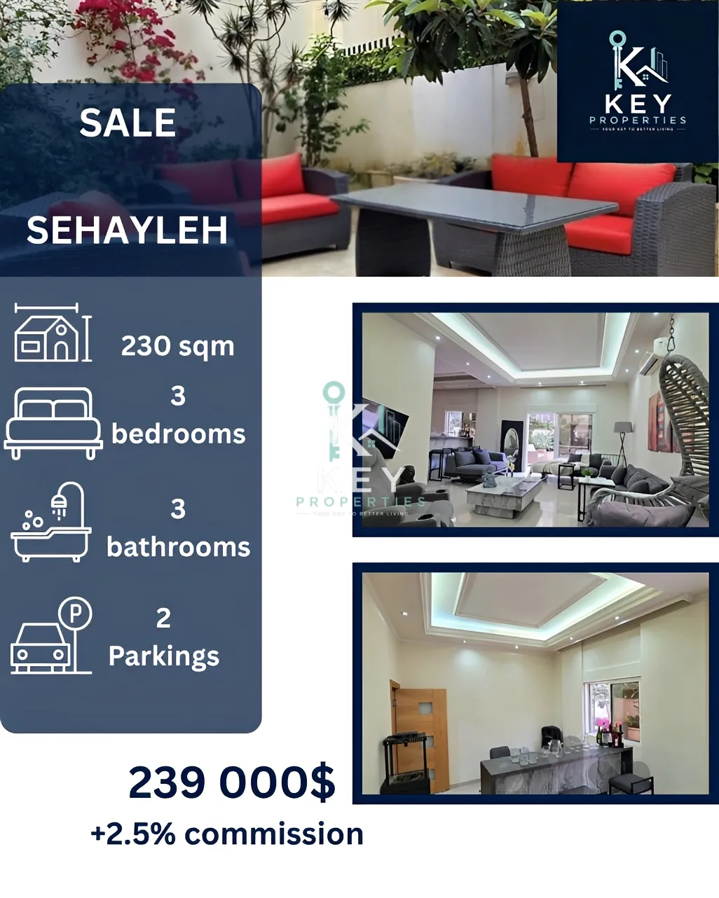 Apartment for sale in Sehayleh, Lebanon - 3 bed, 3 bath
