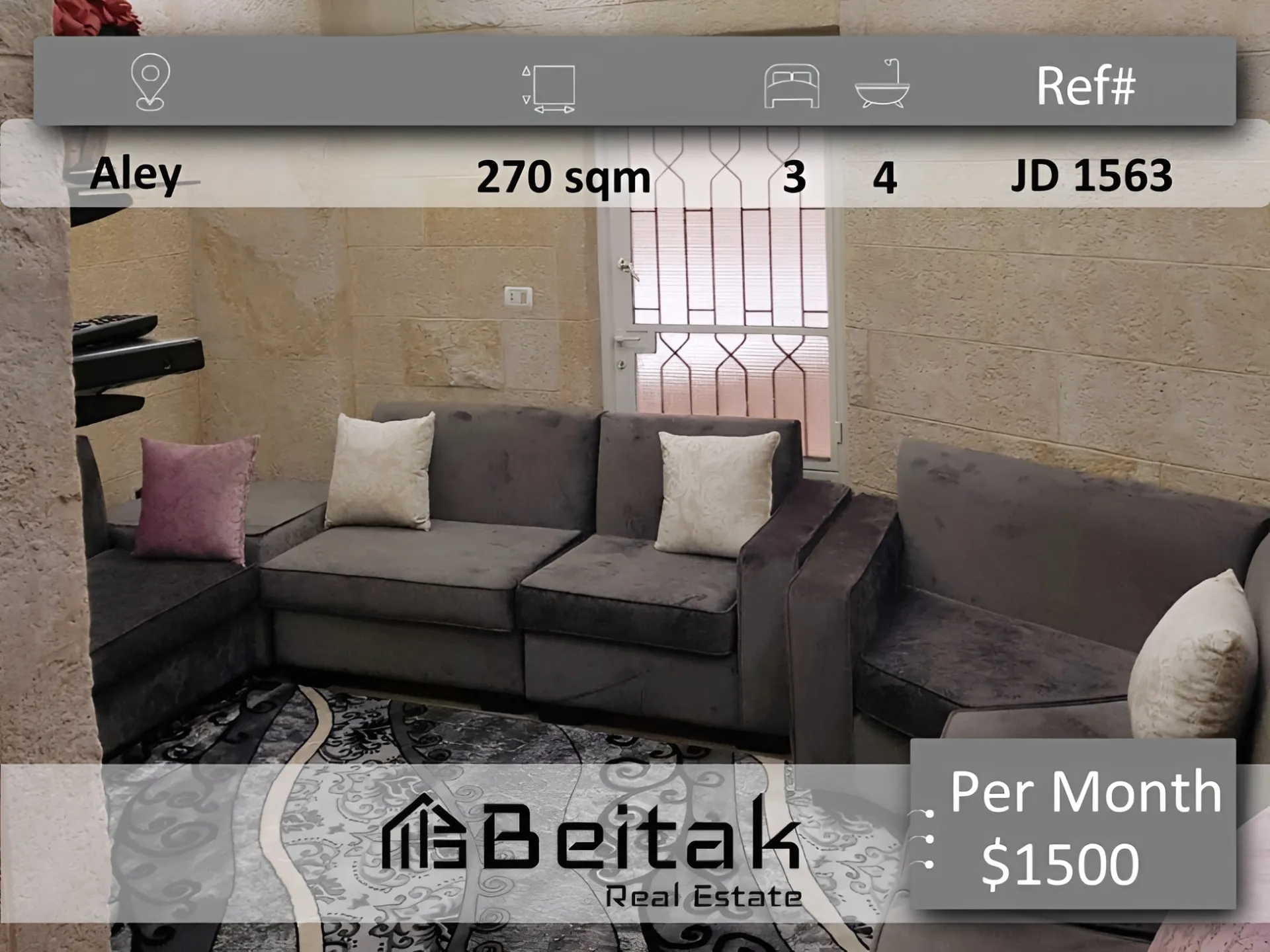 Apartment for rent in Aley, Lebanon - 3 bed, 4 bath