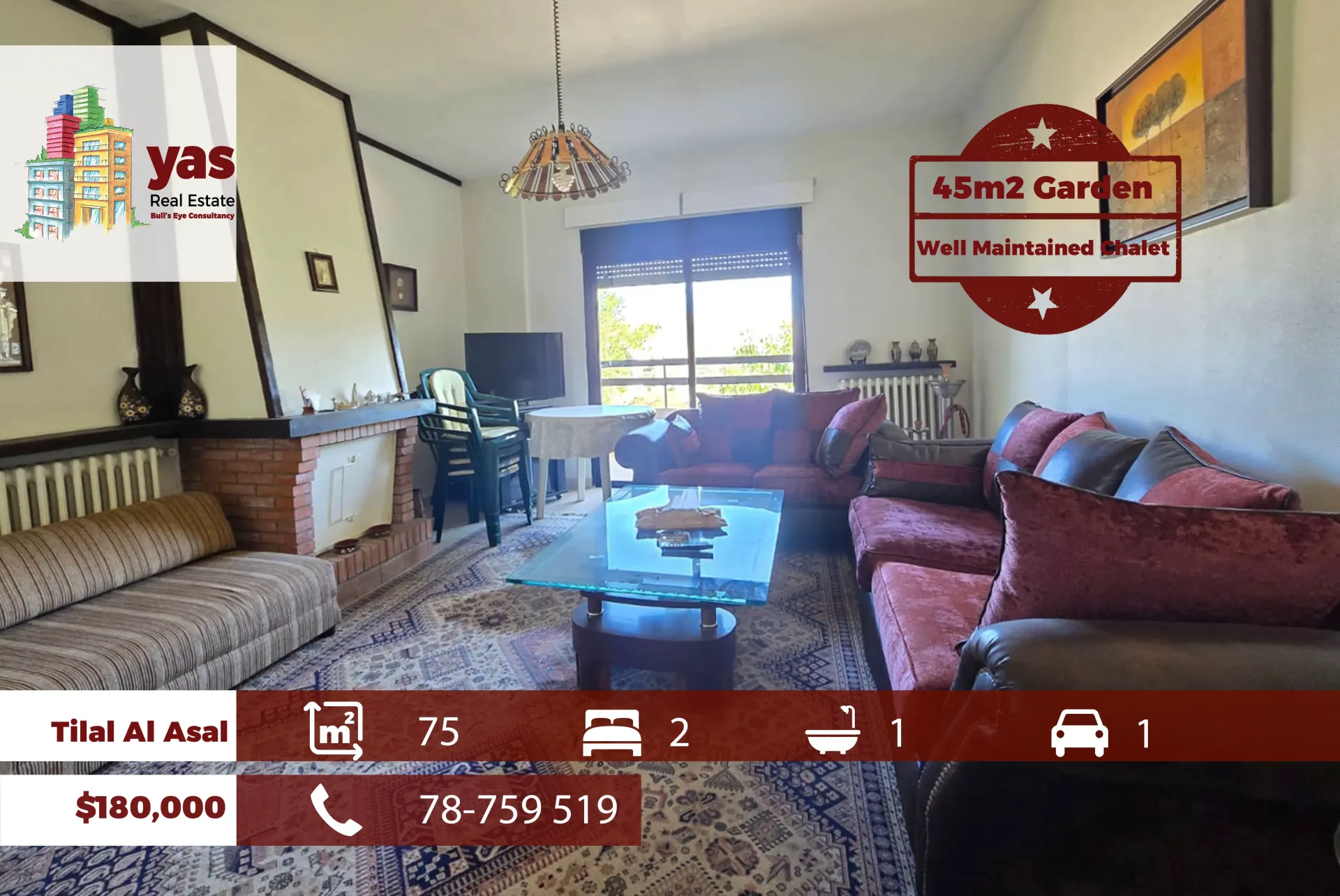 Apartment for Sale in Kfardebian - 2 bed, 2 bath