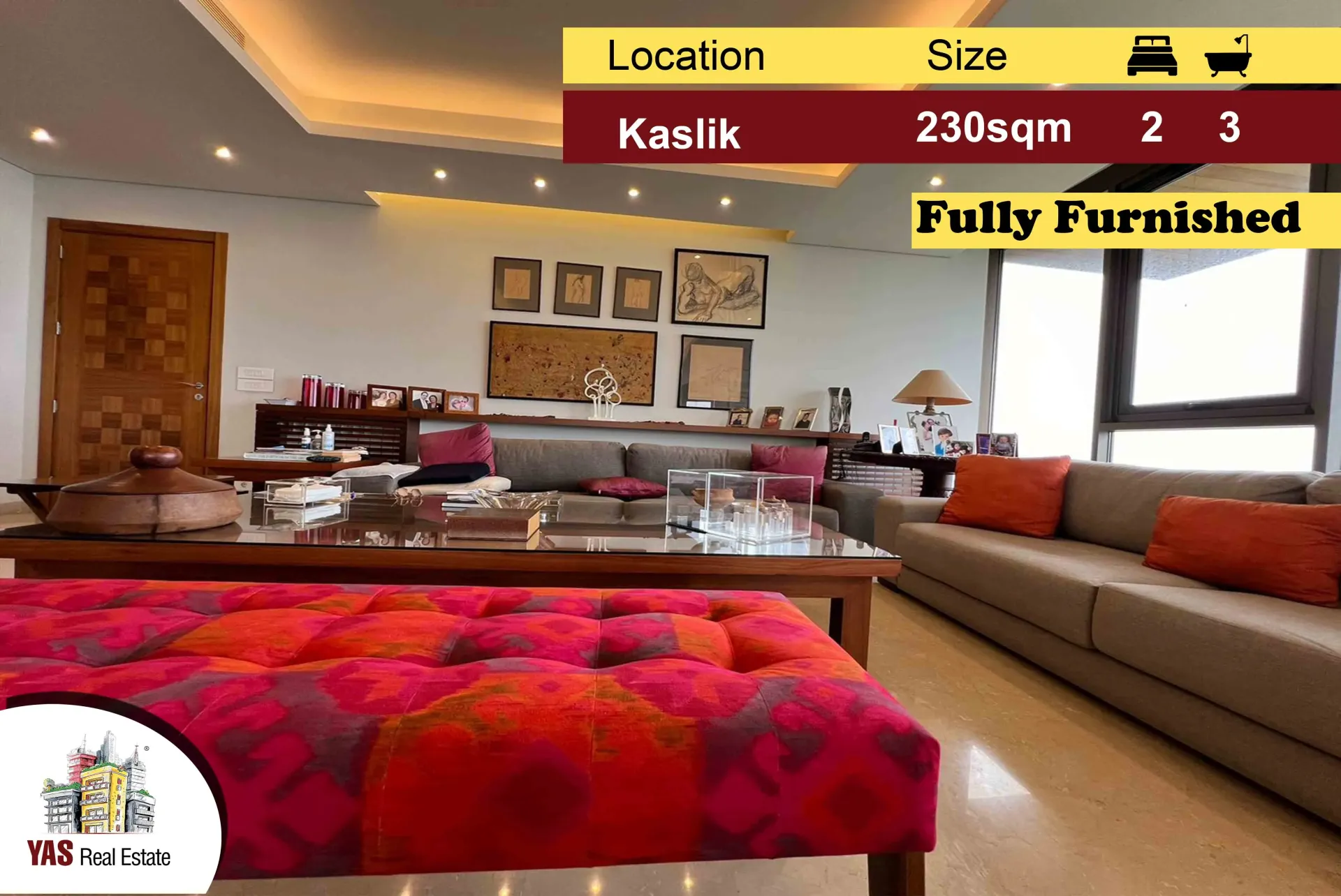 Apartment for Sale in Kaslik - 2 bed, 3 bath