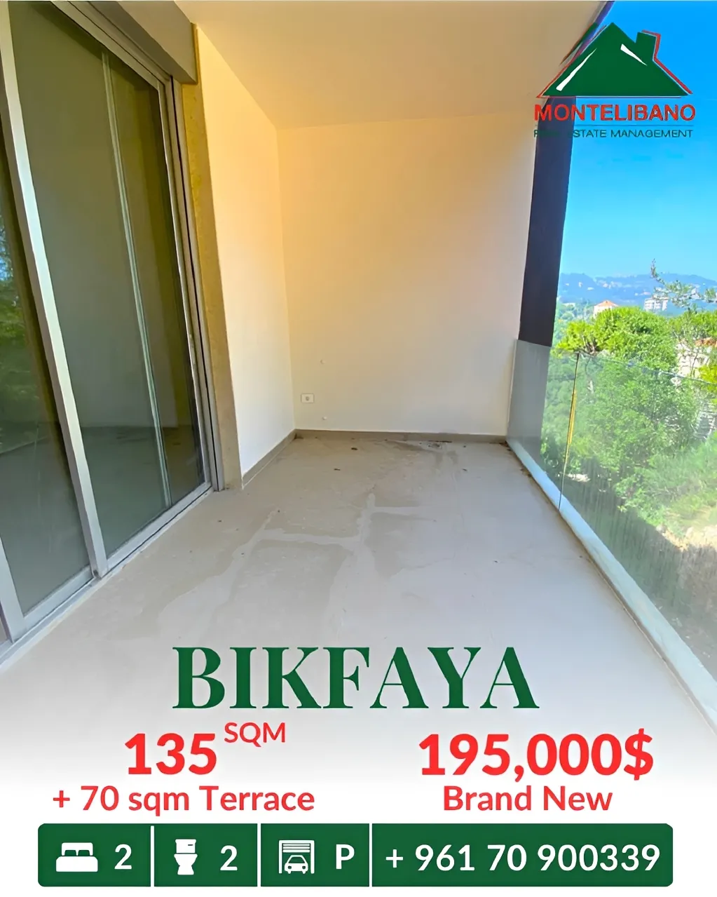 Apartment for sale in Bikfaiya, Lebanon - 2 bed, 2 bath