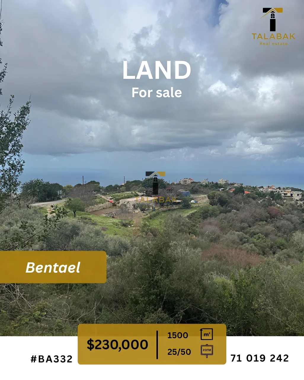 Residential Land for sale in Bentael, Lebanon