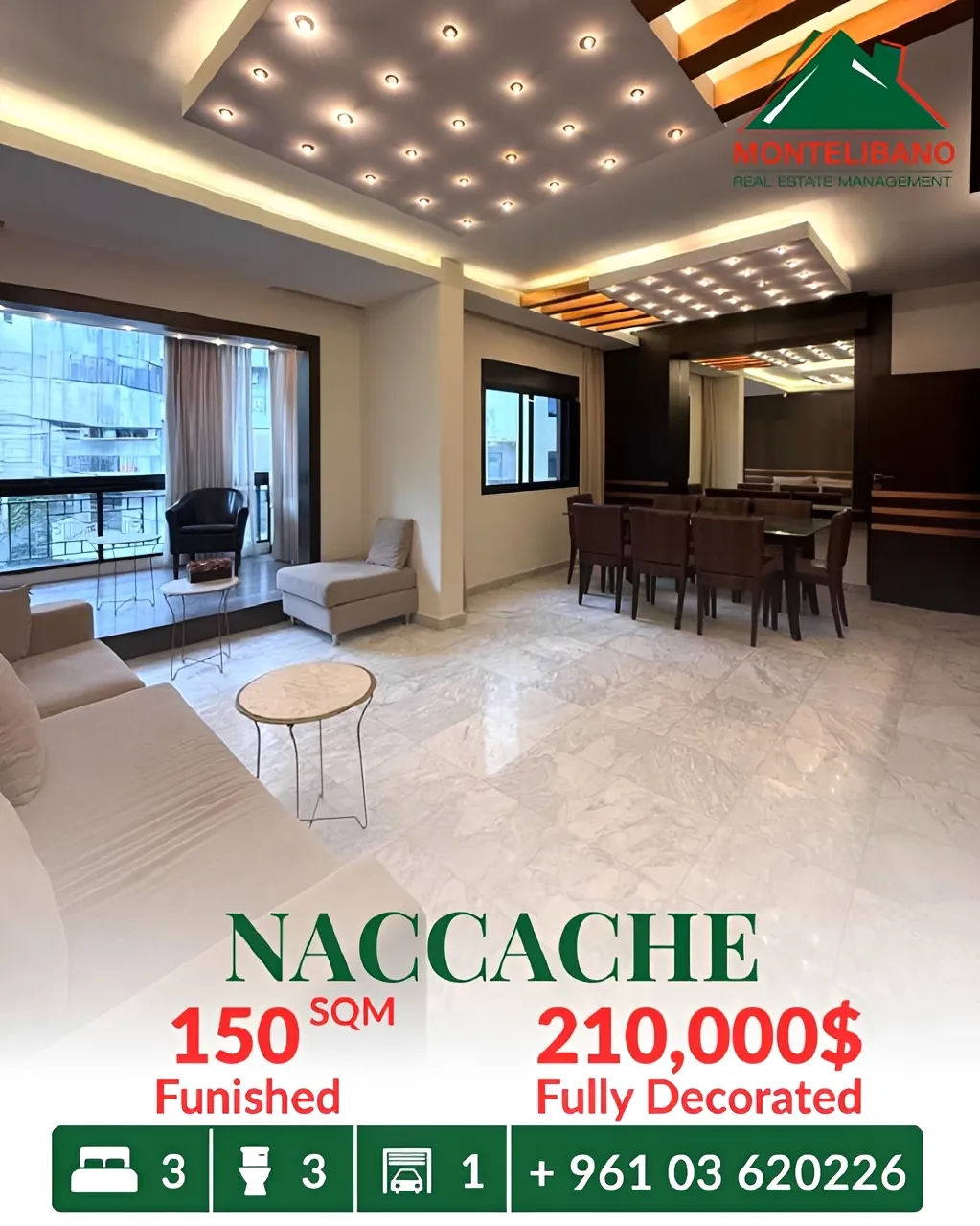 Apartment for sale in Naccache