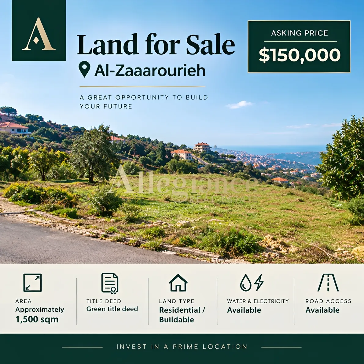 Residential Land for sale in Zaarouriyeh