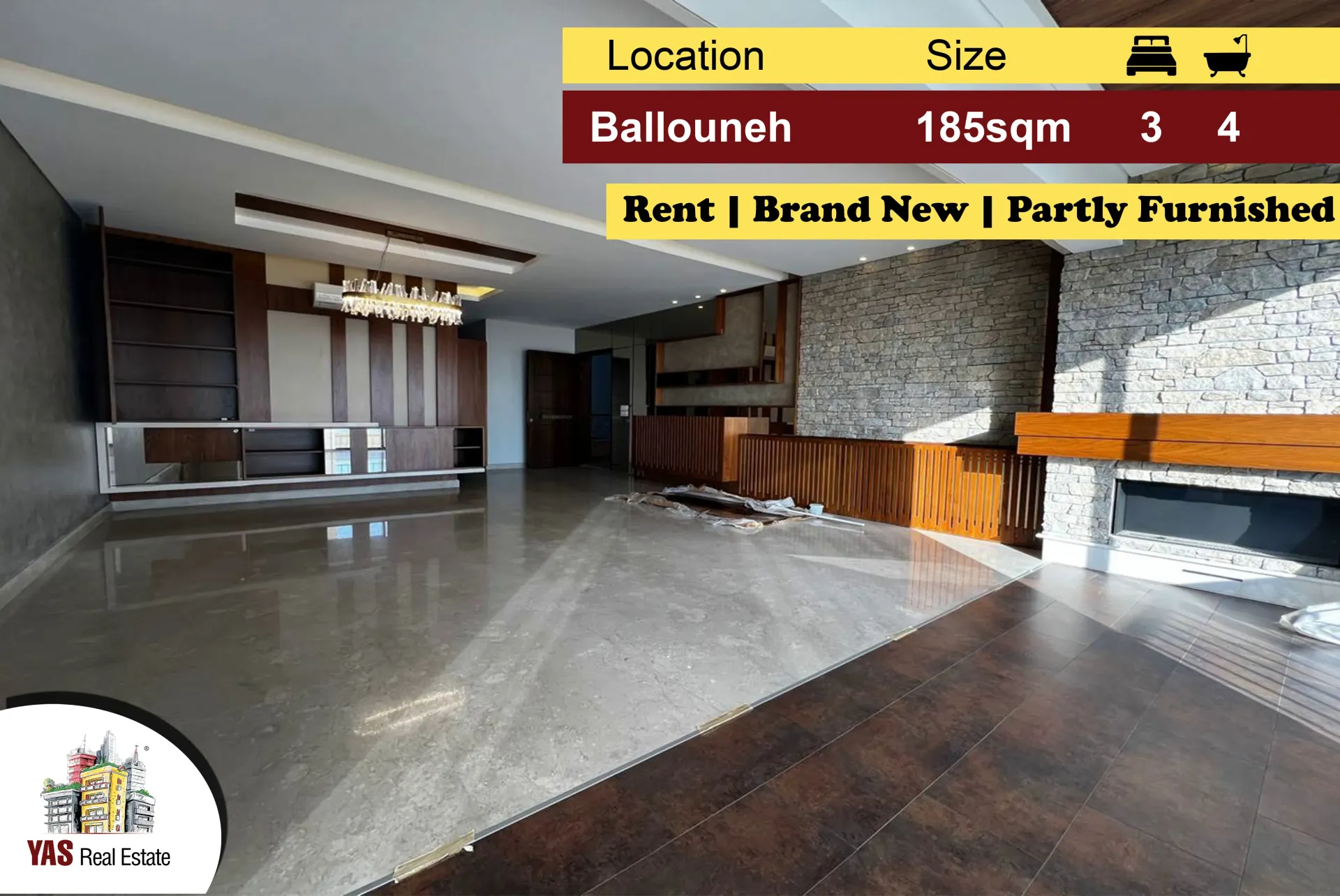 Apartment for Rent in Ballouneh - 3 bed, 4 bath