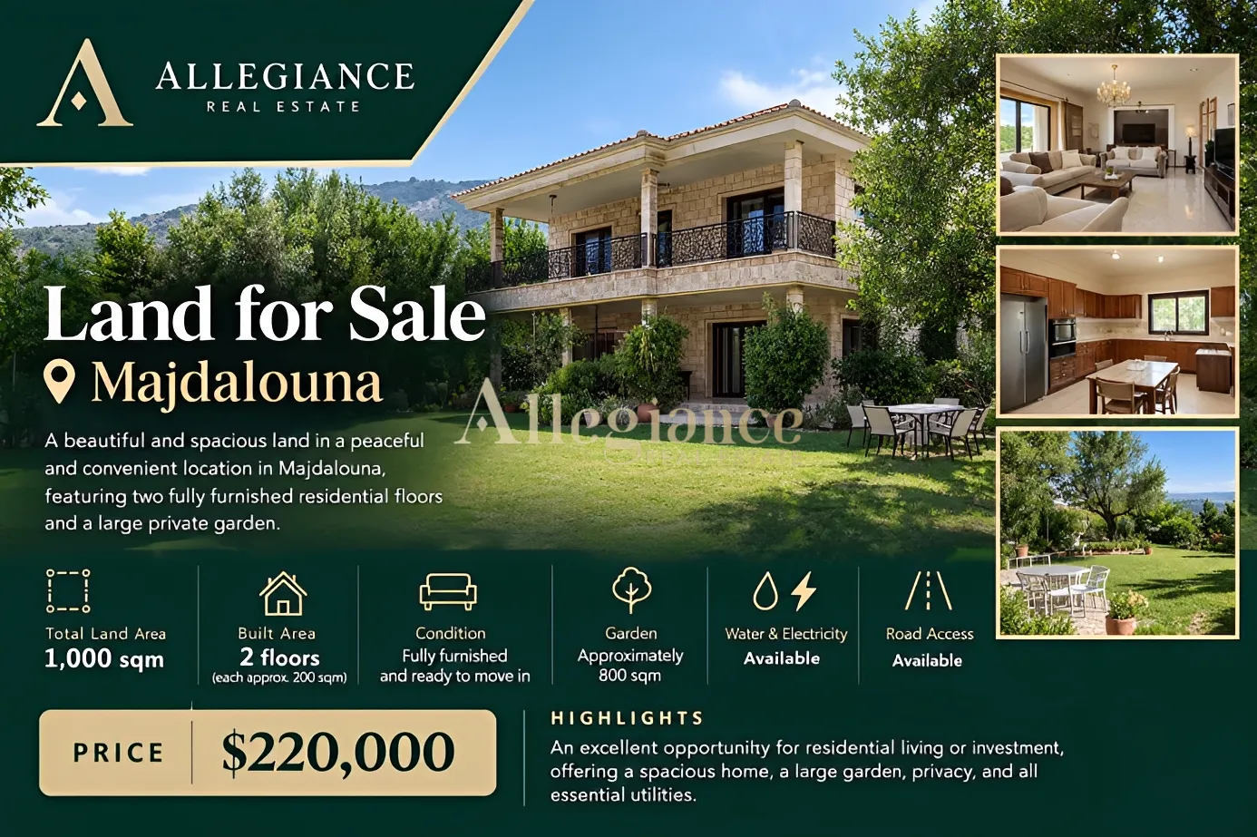 Residential Land for sale in Majdalounah