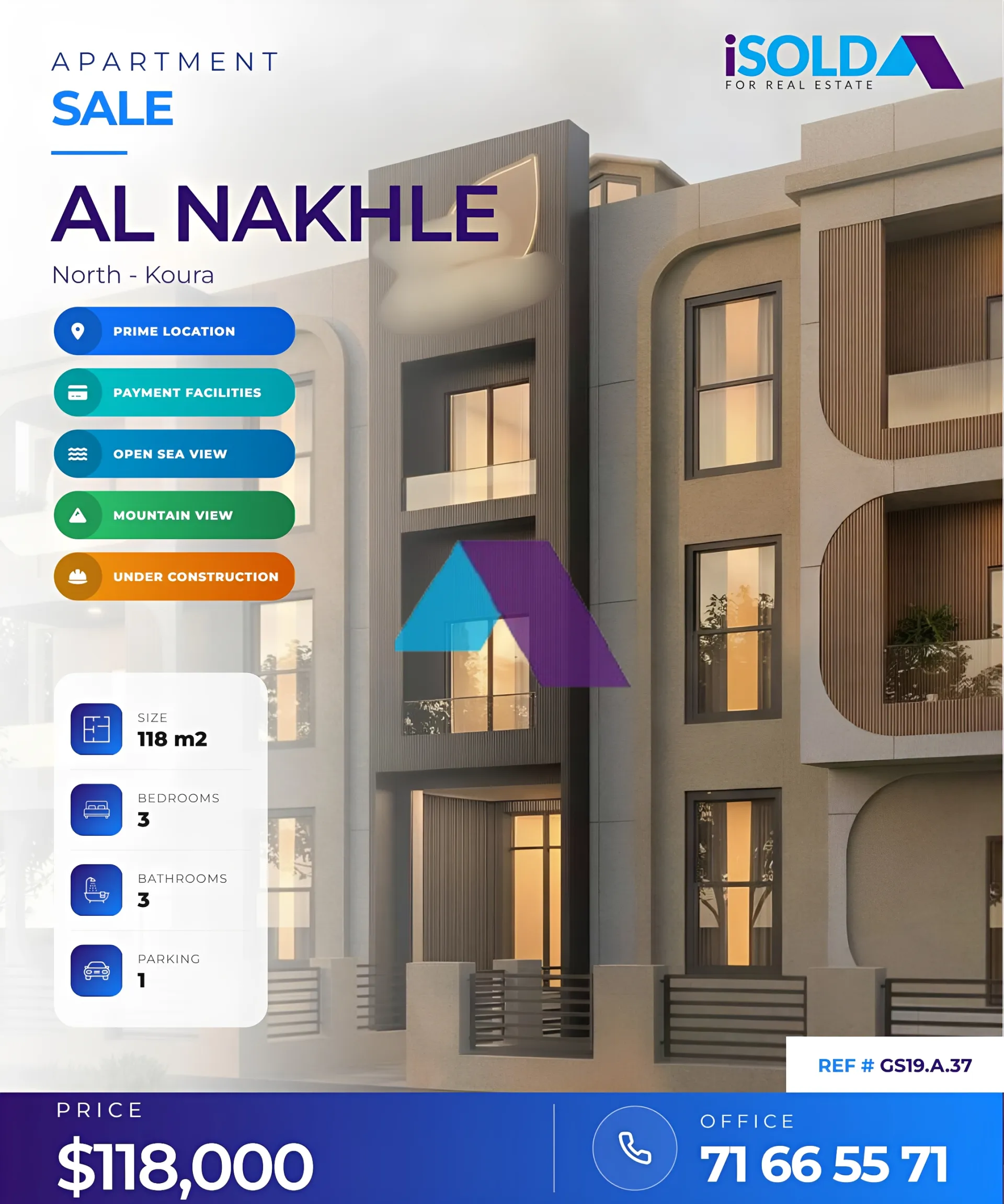 Apartment for sale in Al Nakhle, Lebanon - 3 bed, 3 bath
