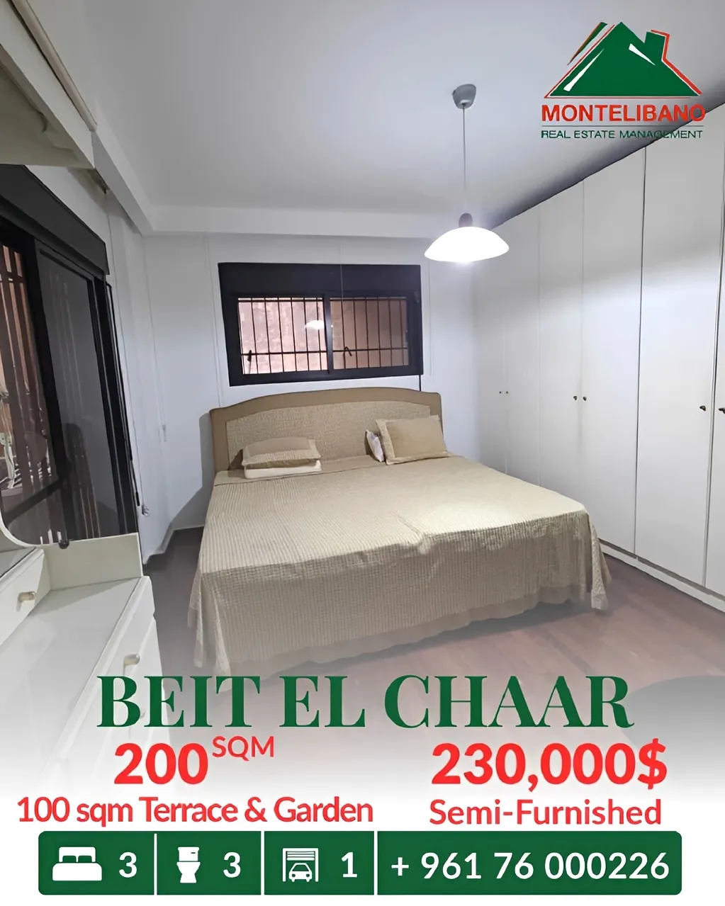 Apartment for sale in Beit El Chaar