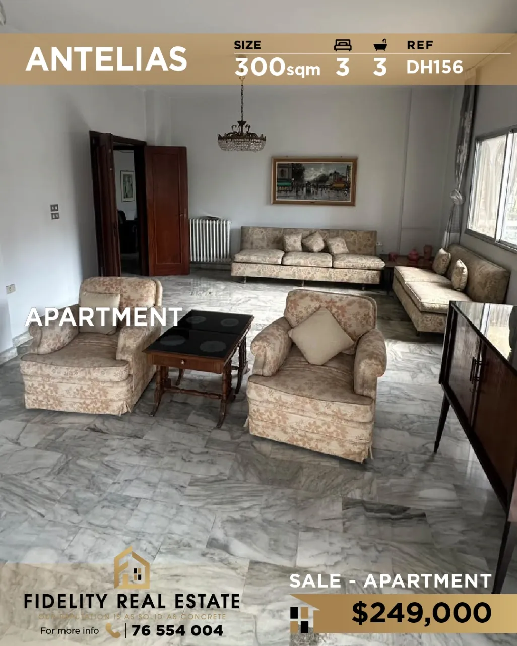 Apartment for sale in Antelias, Lebanon - 3 bed, 3 bath