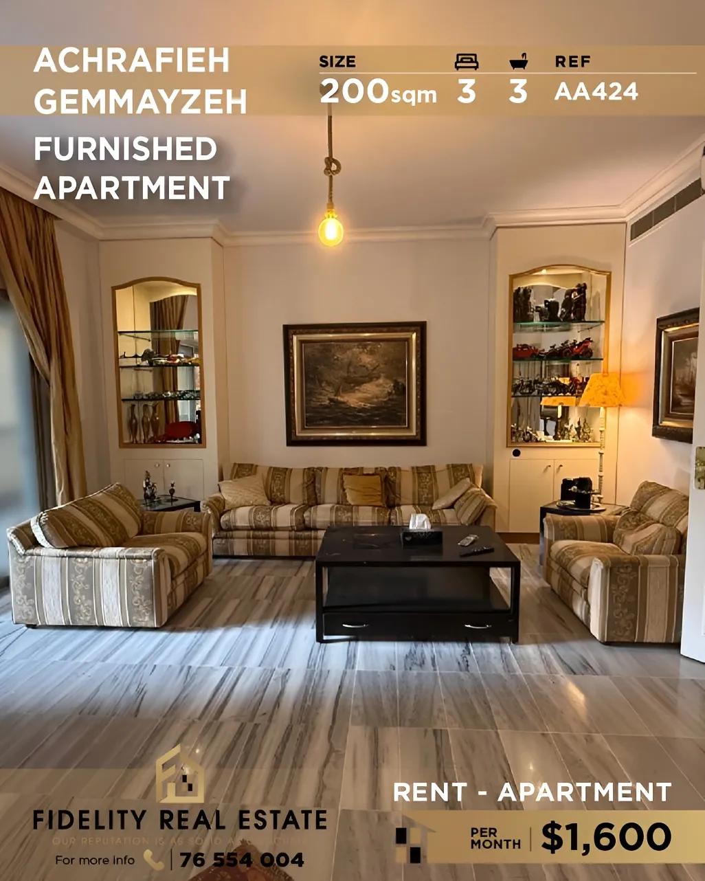 Apartment for rent in Achrafieh, Beirut, Lebanon