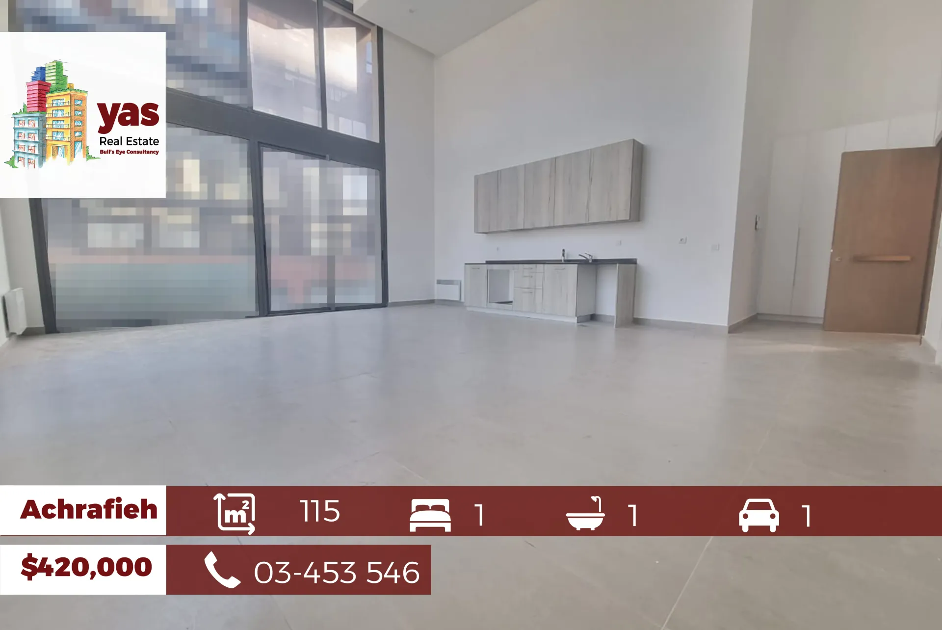 Apartment for Sale in Achrafieh - 1 bed, 1 bath