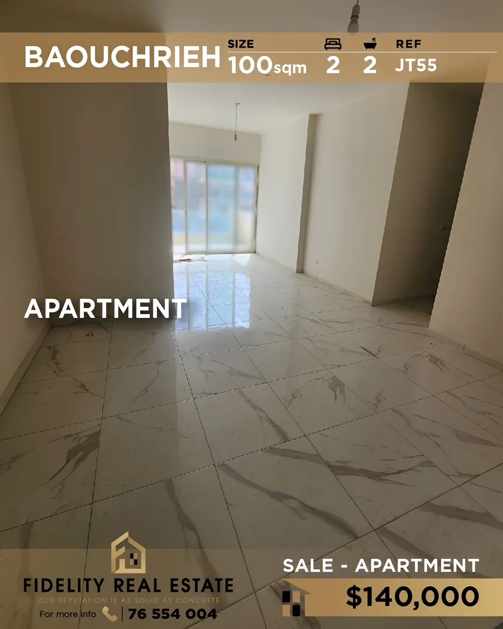 Apartment for sale in Baouchriyeh, Lebanon - 2 bed, 2 bath