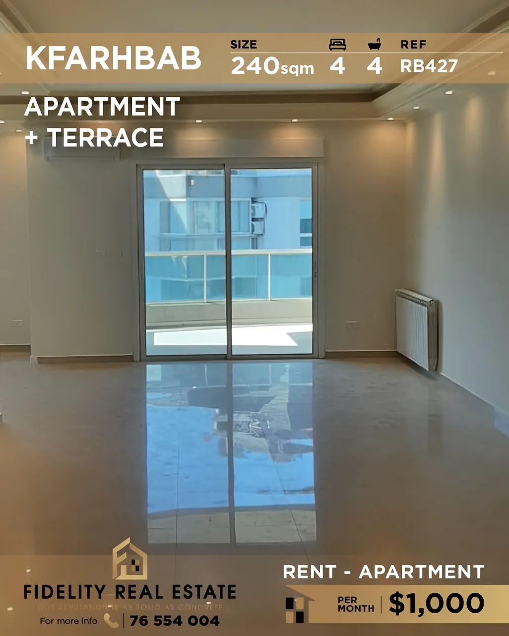 Apartment for rent in Kfar Hbab, Lebanon - 4 bed, 4 bath