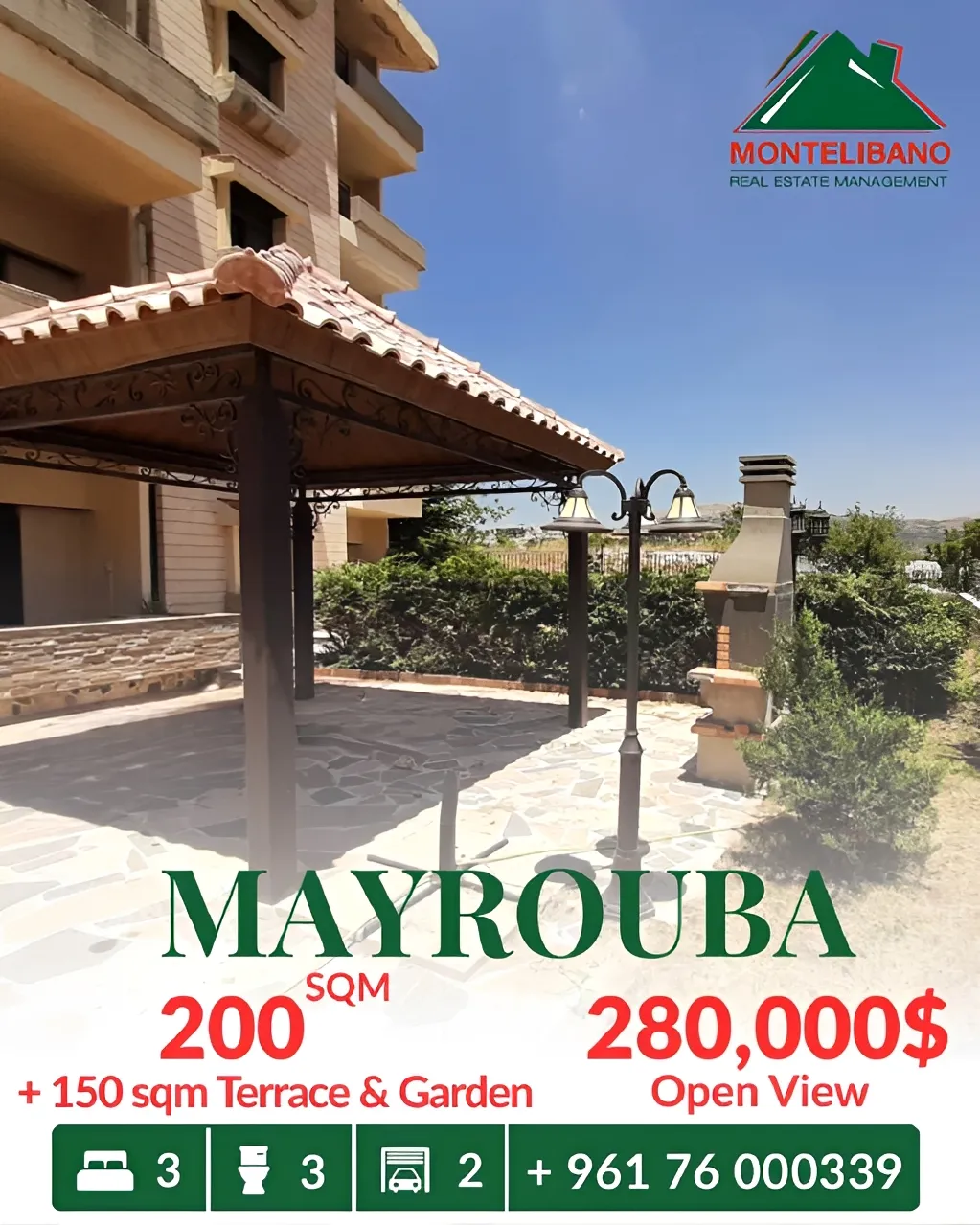 Apartment for sale in Mayrouba, Lebanon - 3 bed, 3 bath