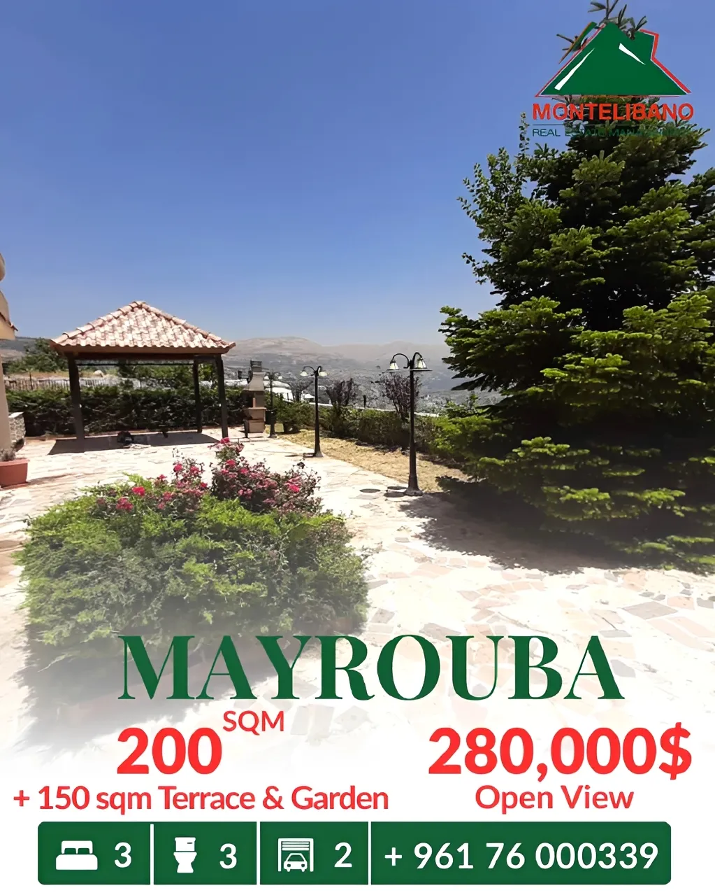 Apartment for sale in Mayrouba, Lebanon - 3 bed, 3 bath