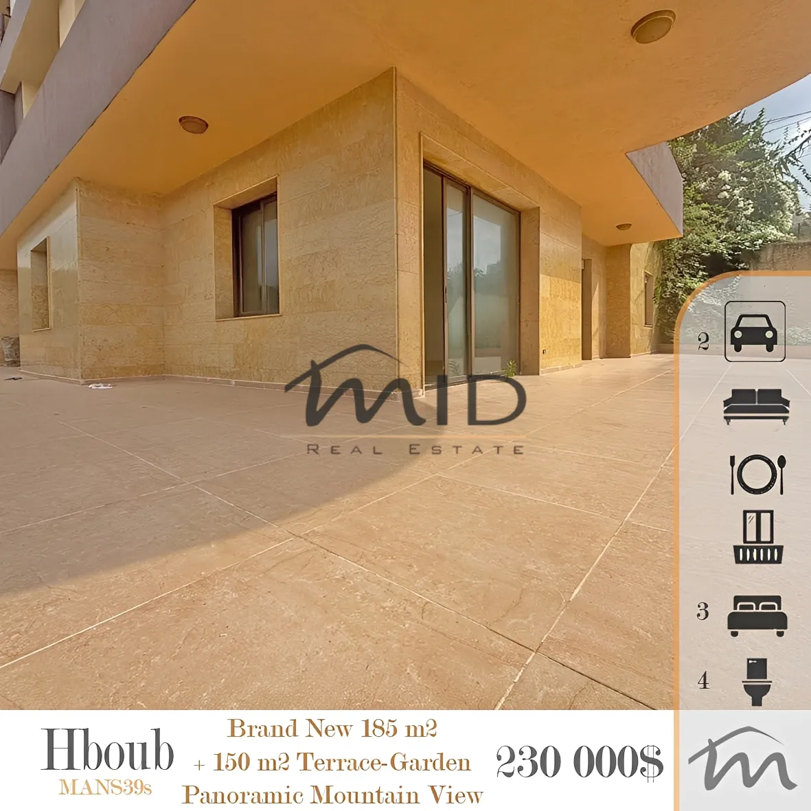 Apartment for sale in Hboub
