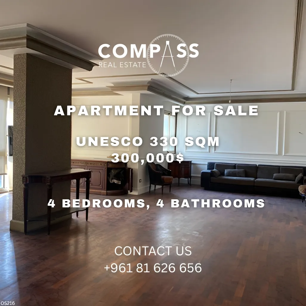 Apartment for sale in Unesco, Beirut, Lebanon - 4 bed, 4 bath