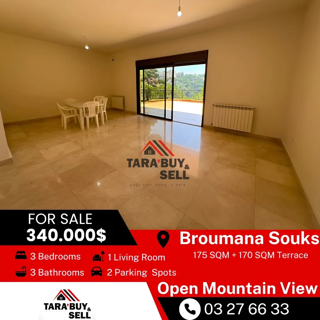 Apartment for sale in Broummana, Lebanon - 3 bed, 3 bath