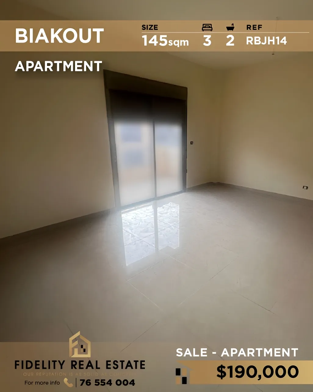 Apartment for sale in Biaqout, Lebanon - 3 bed, 2 bath