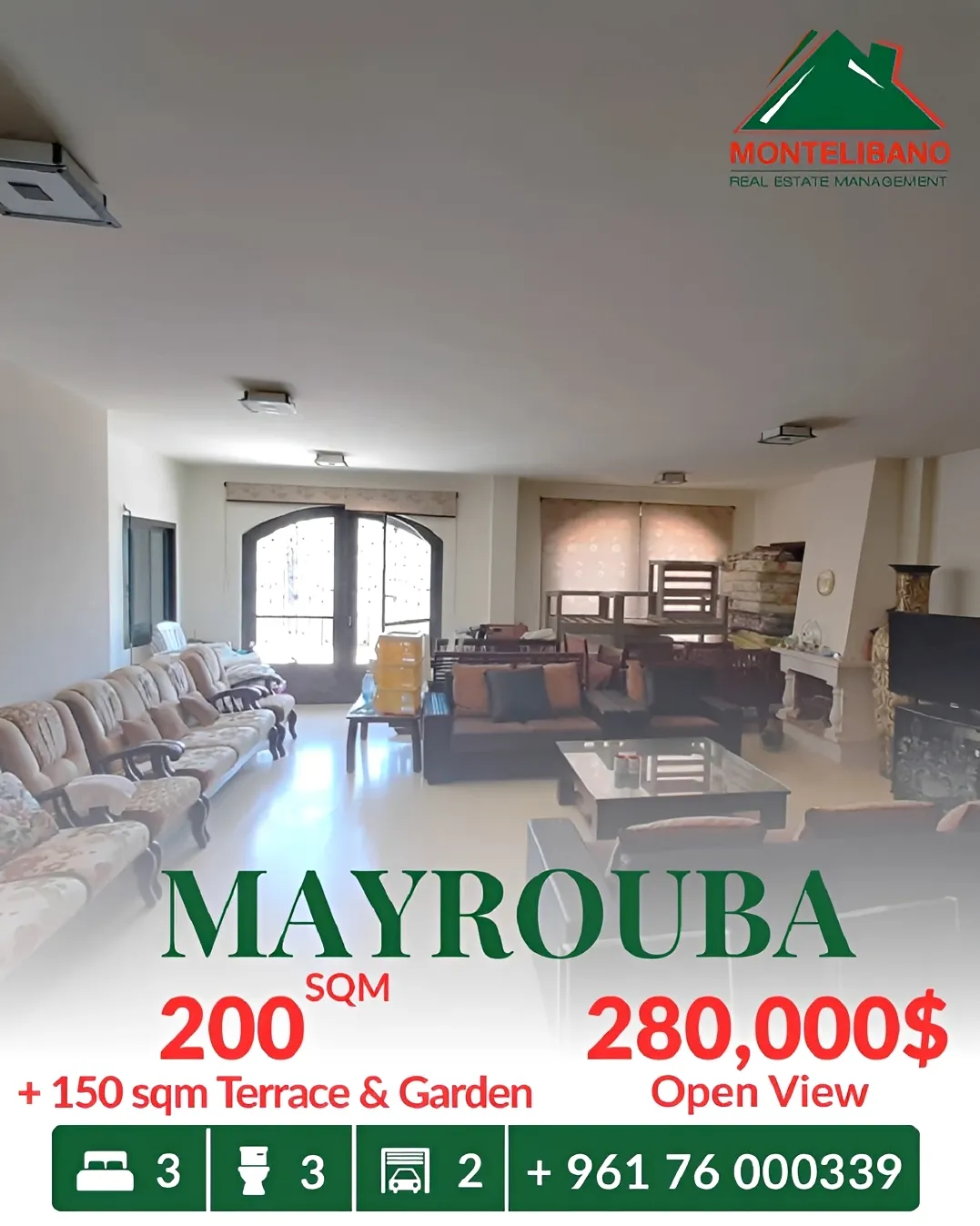 Apartment for sale in Mayrouba, Lebanon - 3 bed, 3 bath