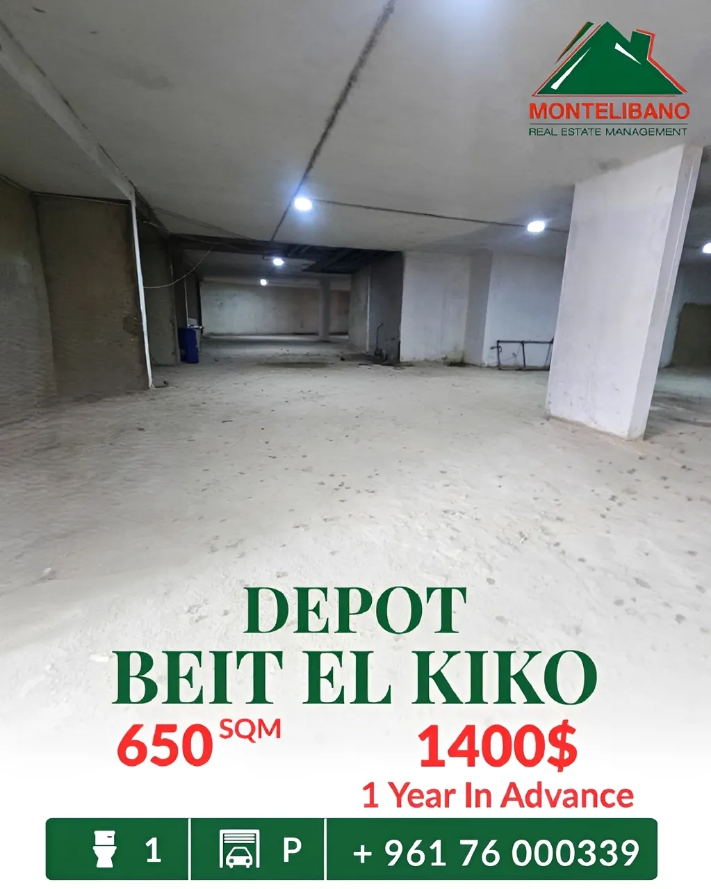 Warehouse for rent in Beit El Kiko, Lebanon
