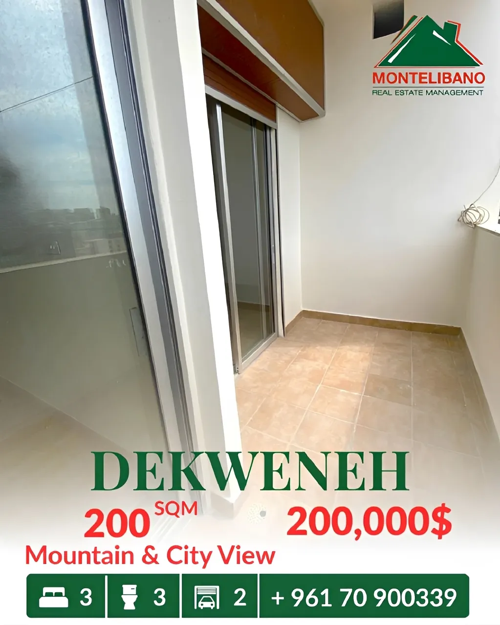 Apartment for sale in Dekwaneh, Lebanon - 3 bed, 3 bath