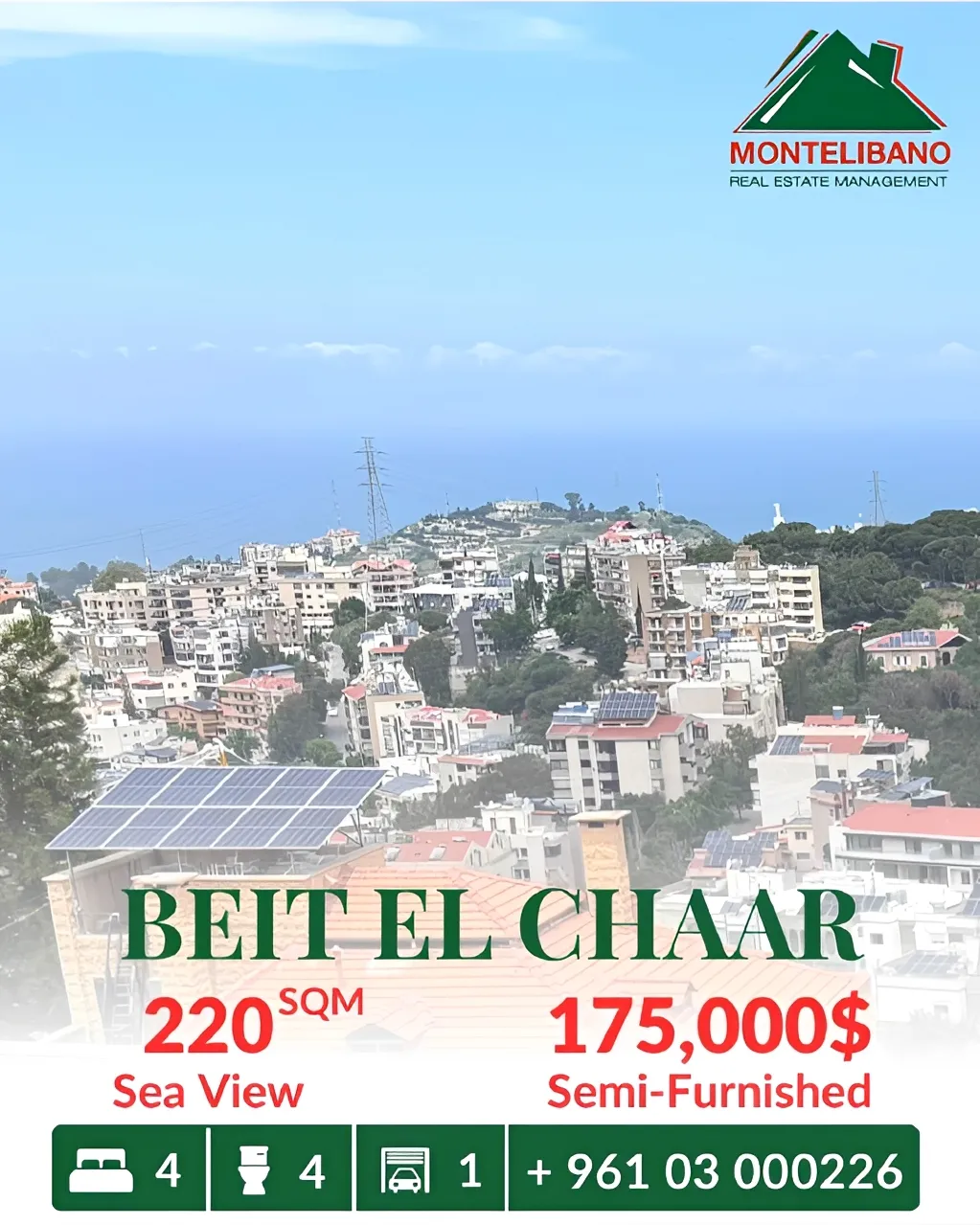 Apartment for sale in Beit El Chaar, Lebanon