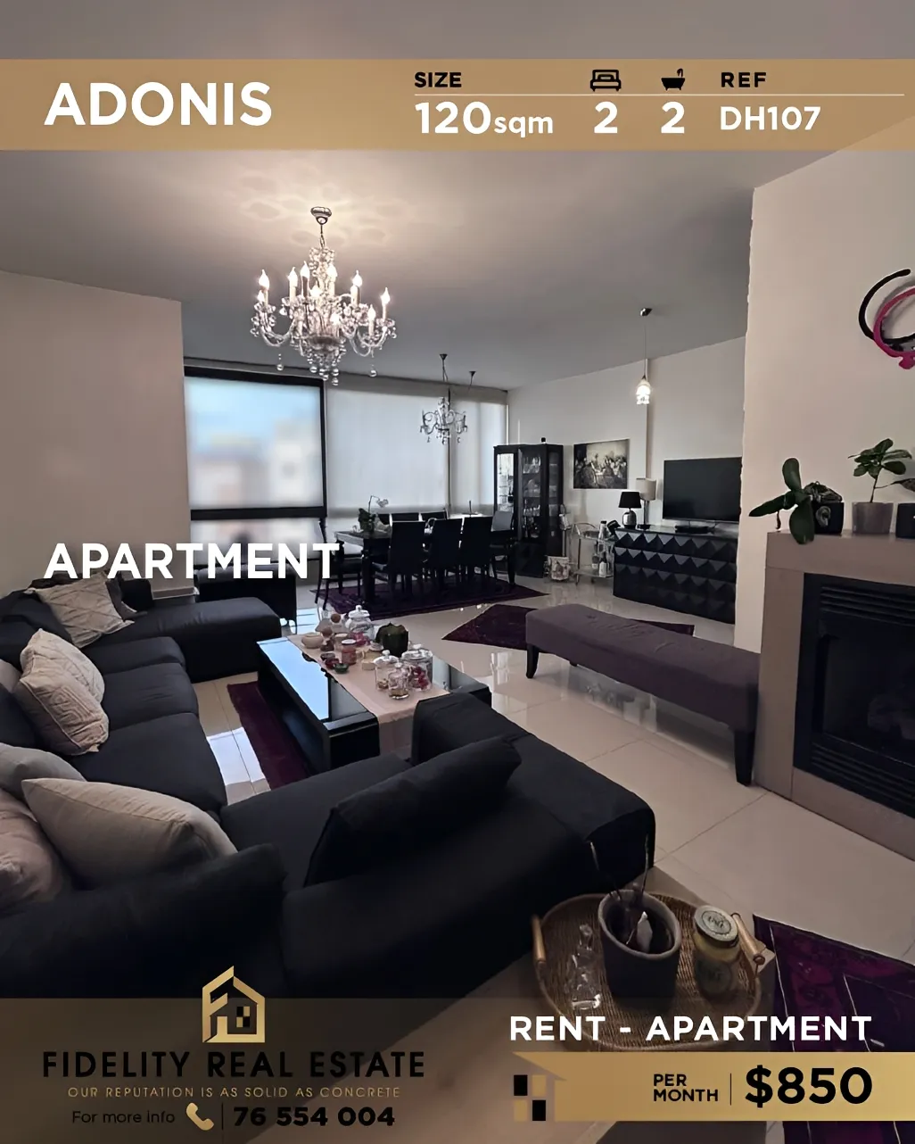 Apartment for rent in Adonis, Lebanon - 2 bed, 2 bath