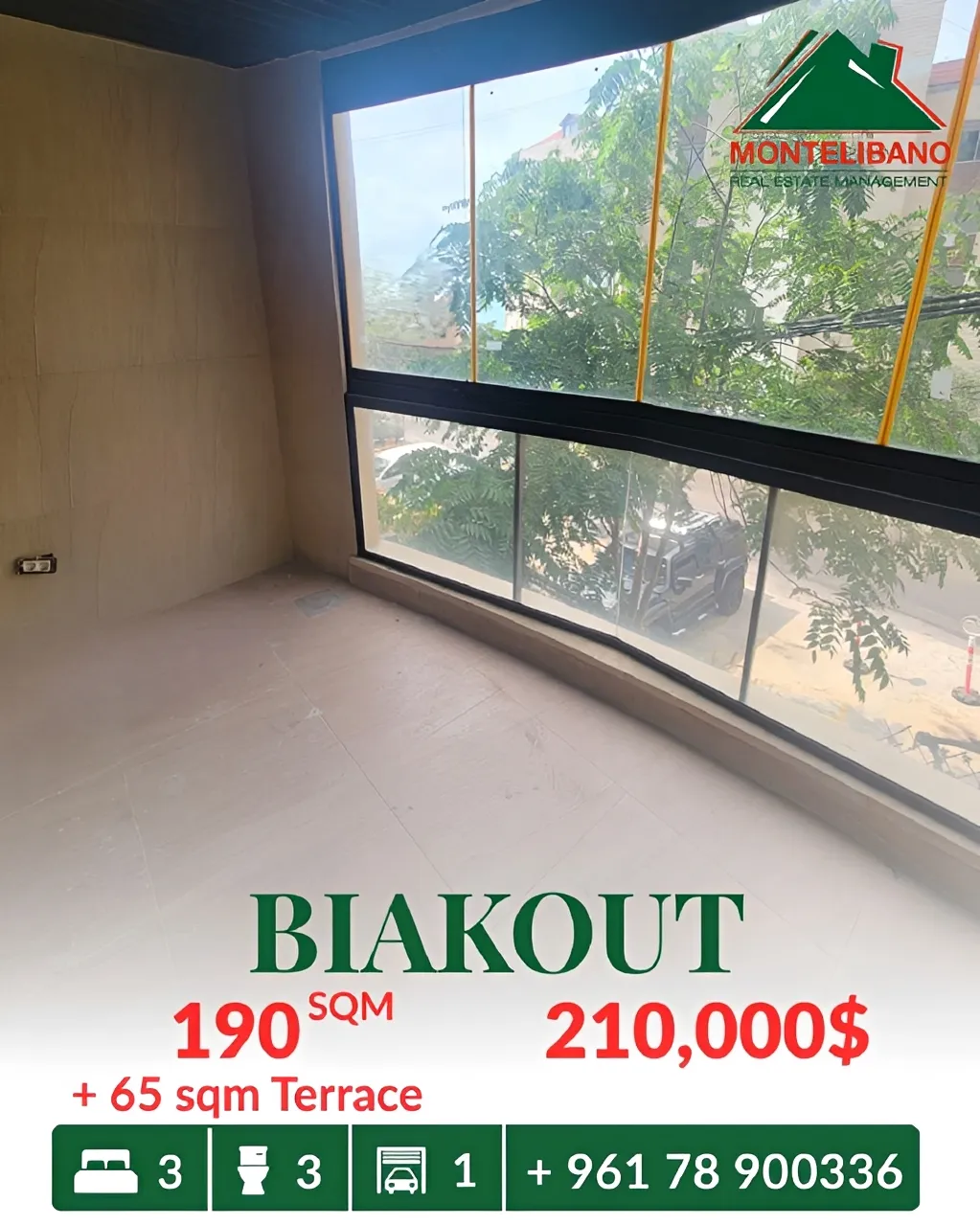 Apartment for sale in Biaqout, Lebanon - 3 bed, 3 bath