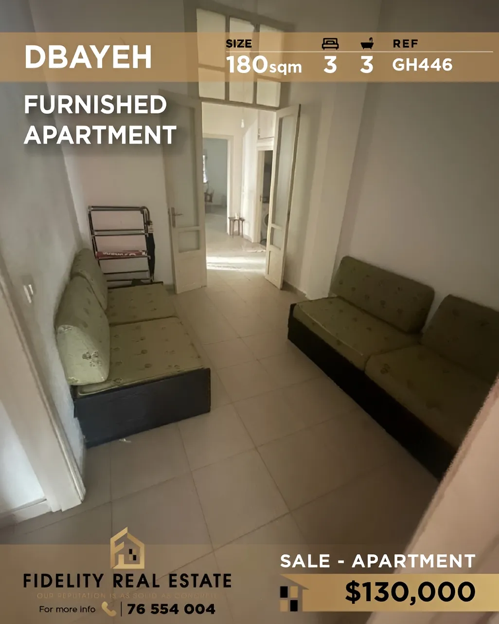 Apartment for sale in Dbayeh, Lebanon - 3 bed, 3 bath
