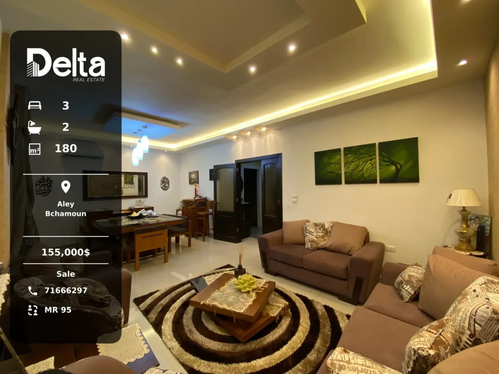 Apartment for sale in Bchamoun, Lebanon - 3 bed, 2 bath