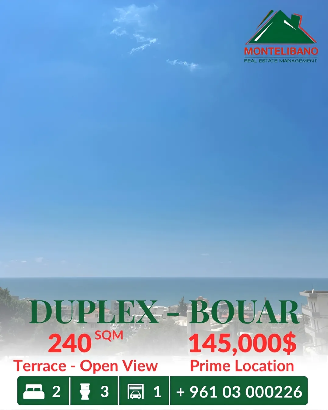 Duplex for sale in Bouar, Lebanon