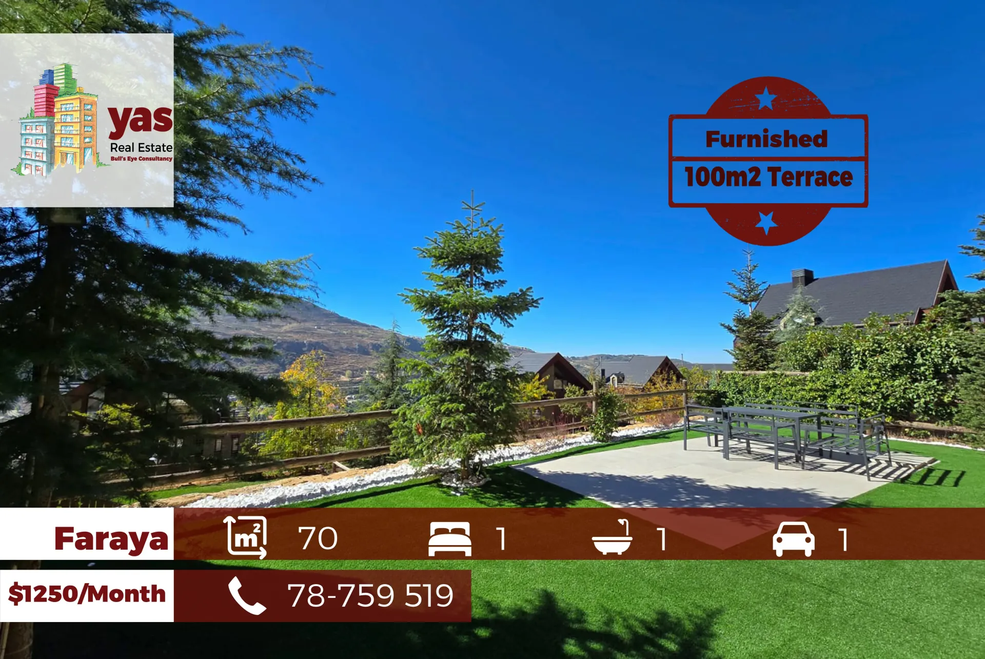 Chalet for rent in Faraya