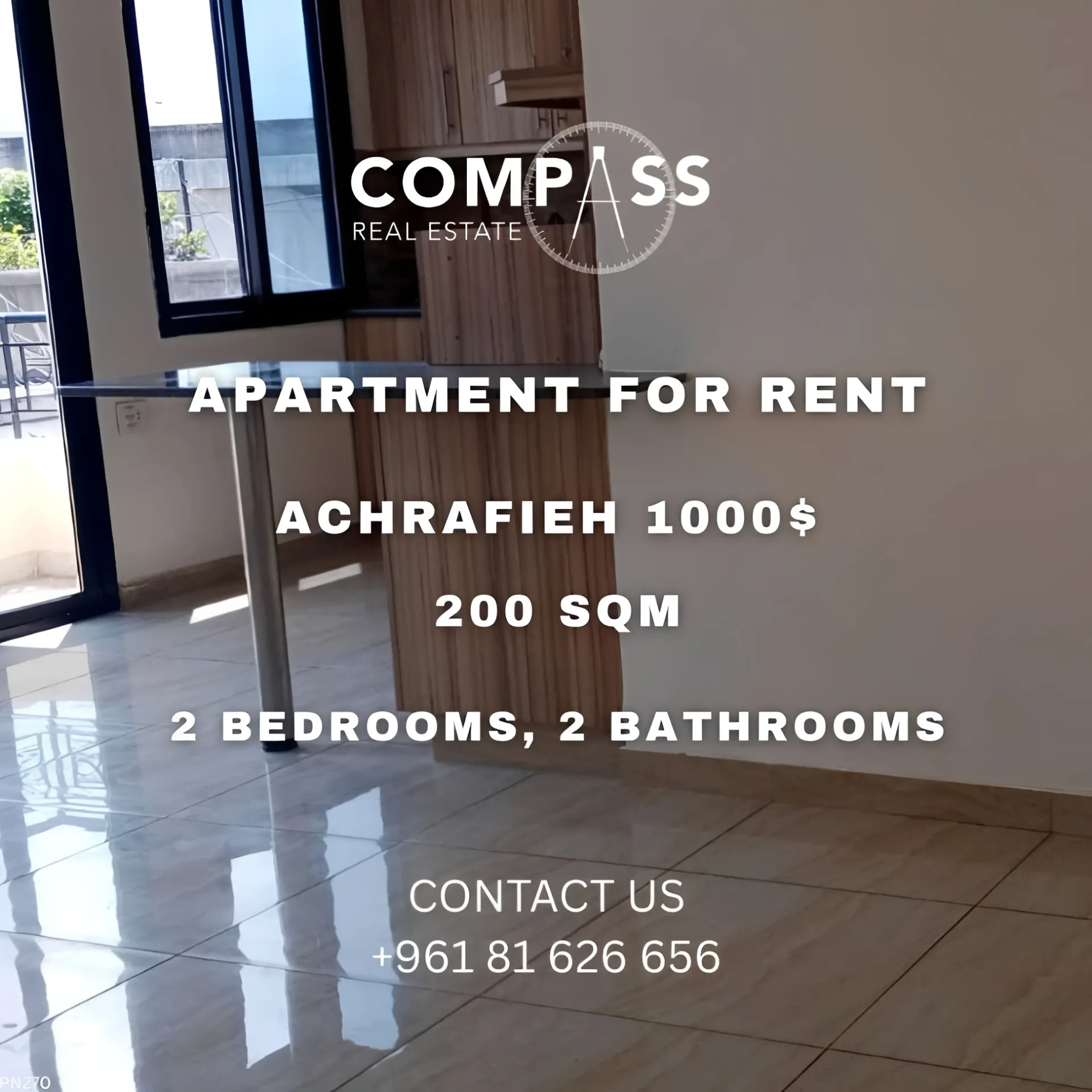 Apartment for rent in Achrafieh, Beirut, Lebanon - 2 bed, 2 bath