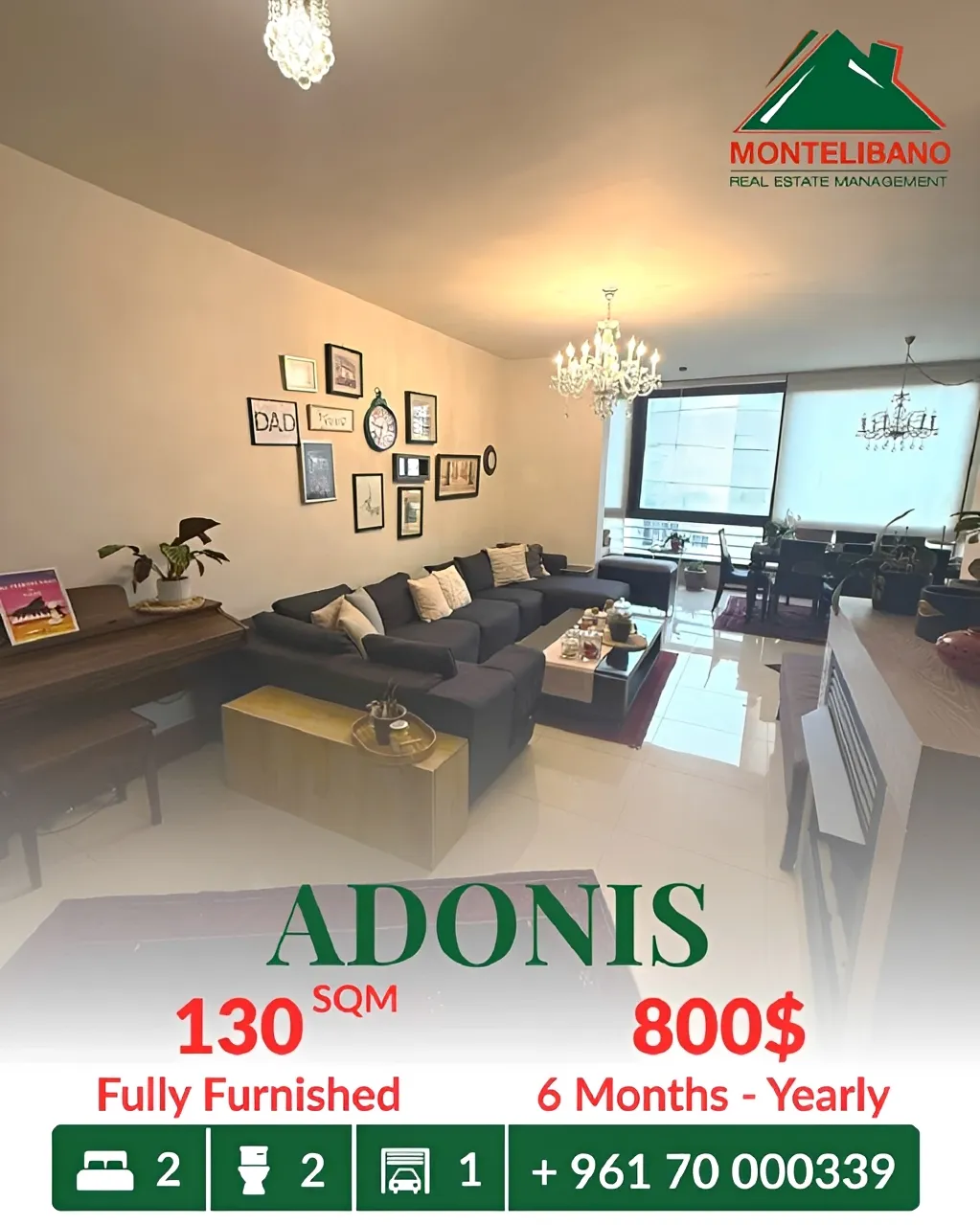 Apartment for rent in Adonis, Lebanon