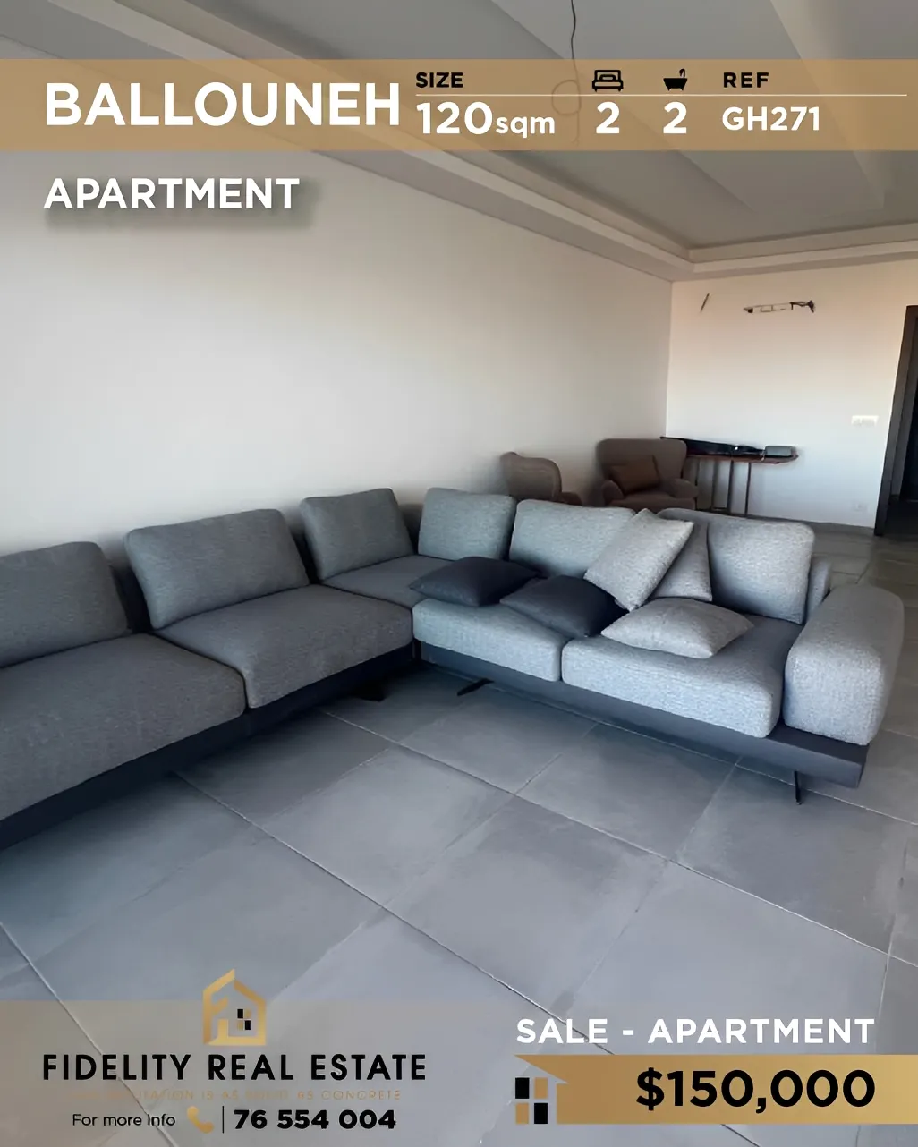 Apartment for sale in Ballouneh, Lebanon - 1 bed, 2 bath