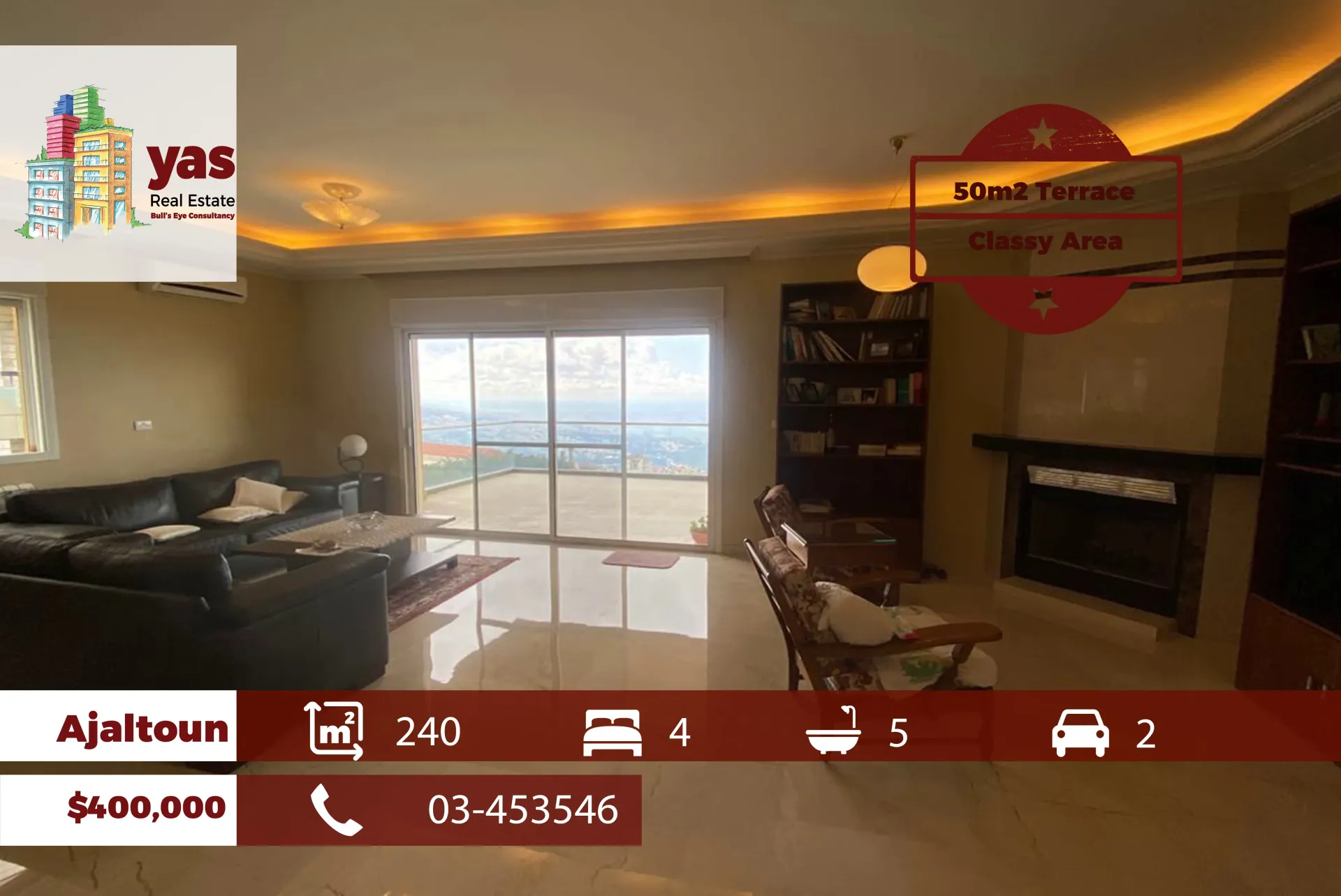 Apartment for Sale in Ajaltoun