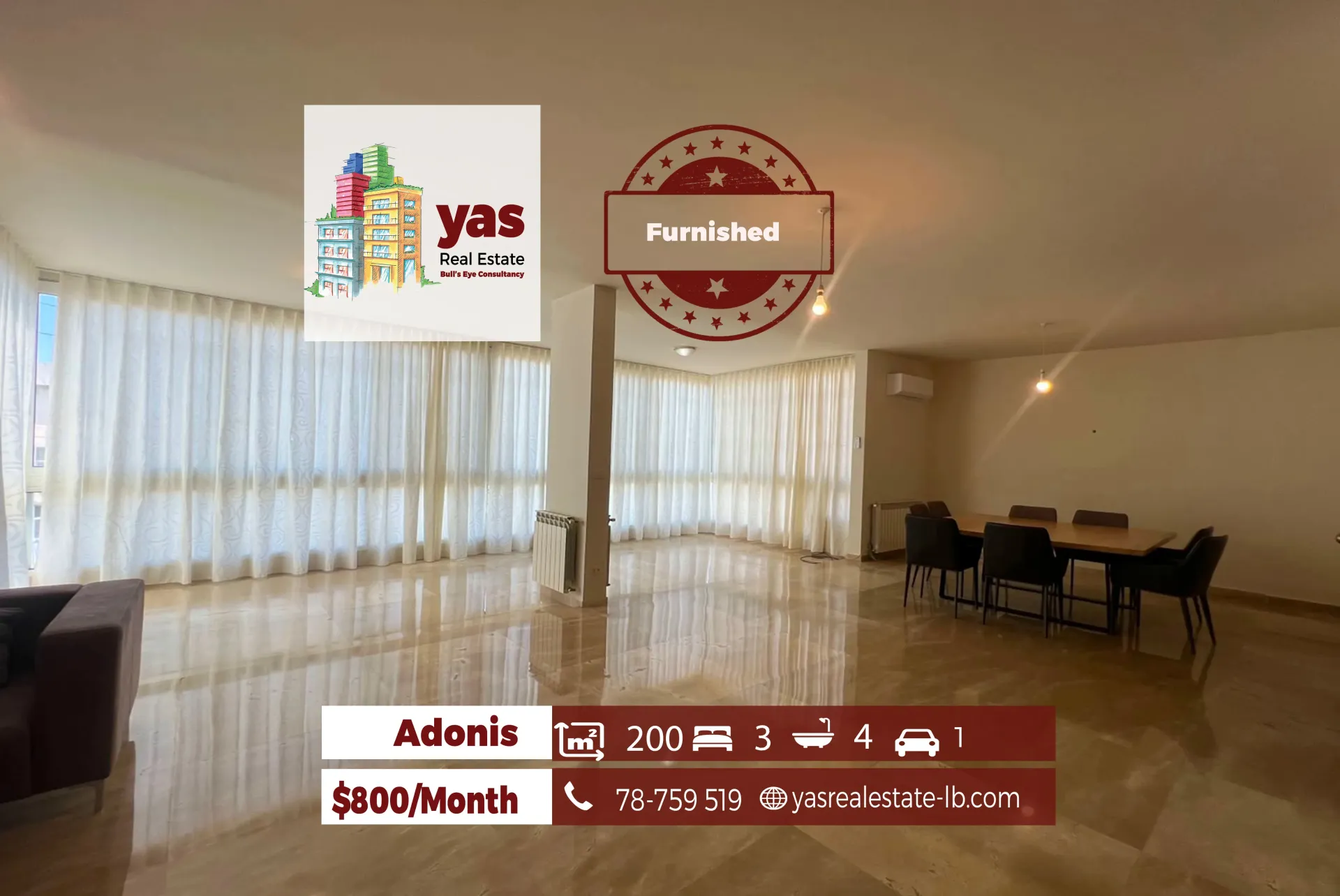 Apartment for Rent in Adonis