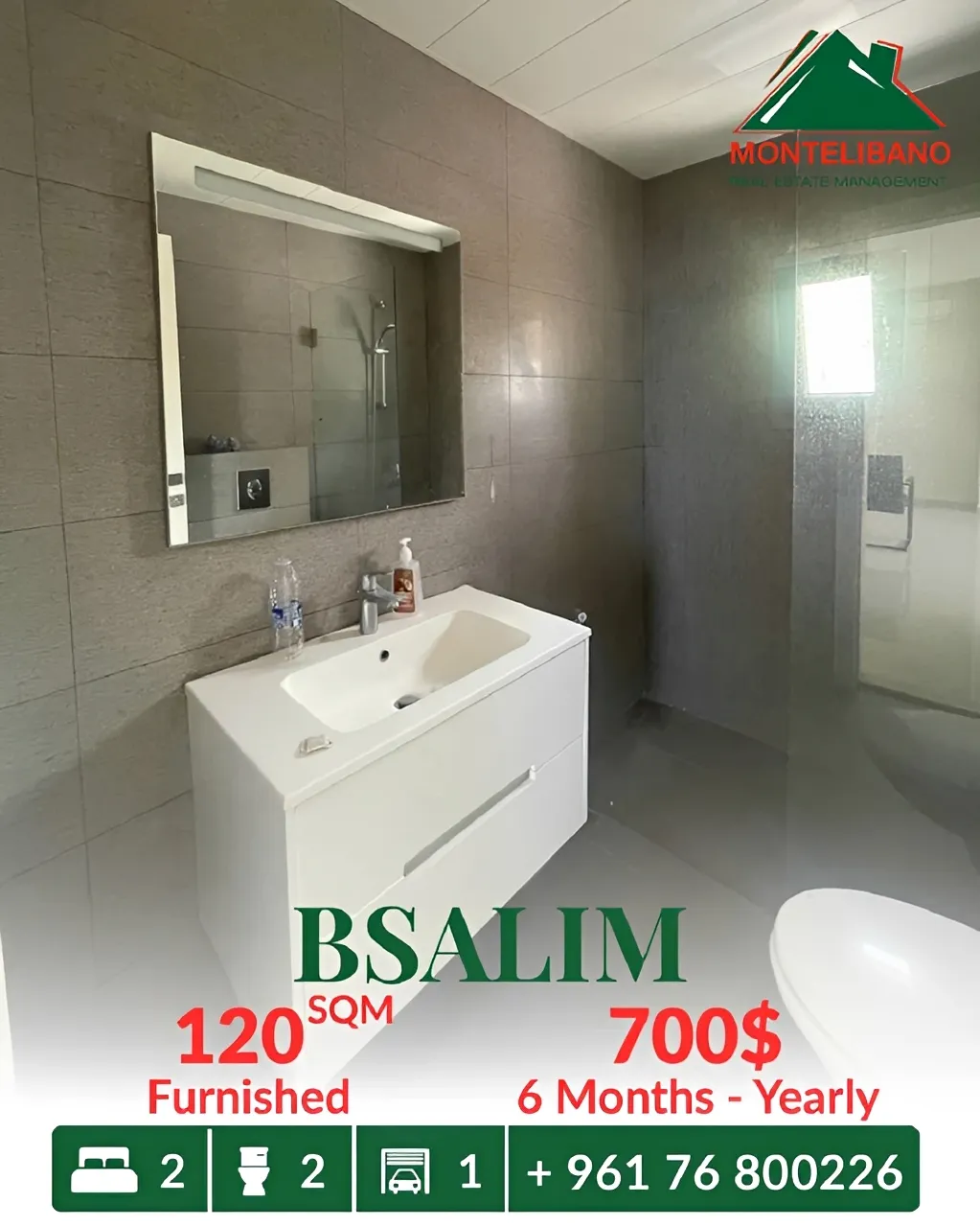 Apartment for rent in Bsalim