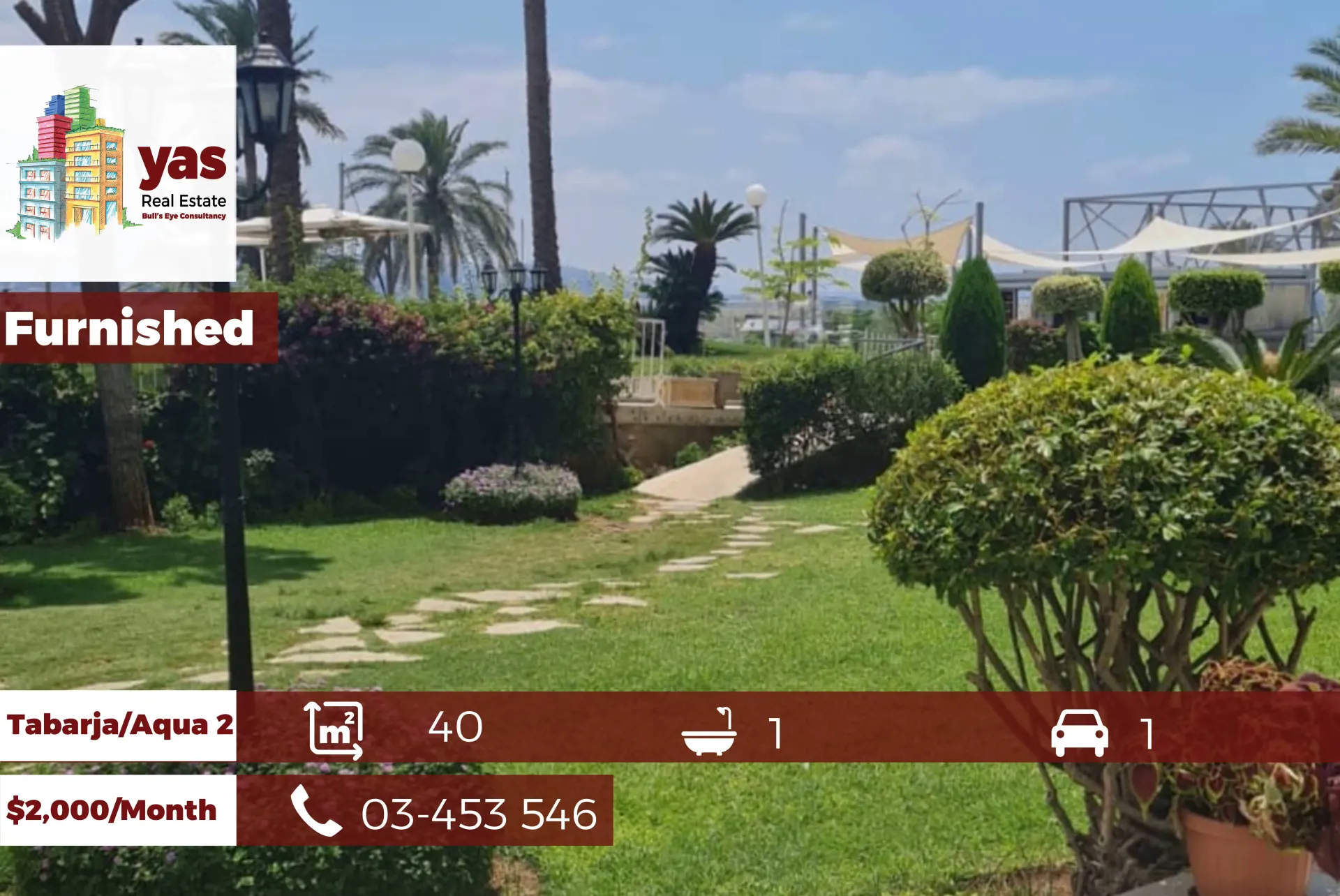 Apartment for Rent in Tabarja - 1 bed, 1 bath