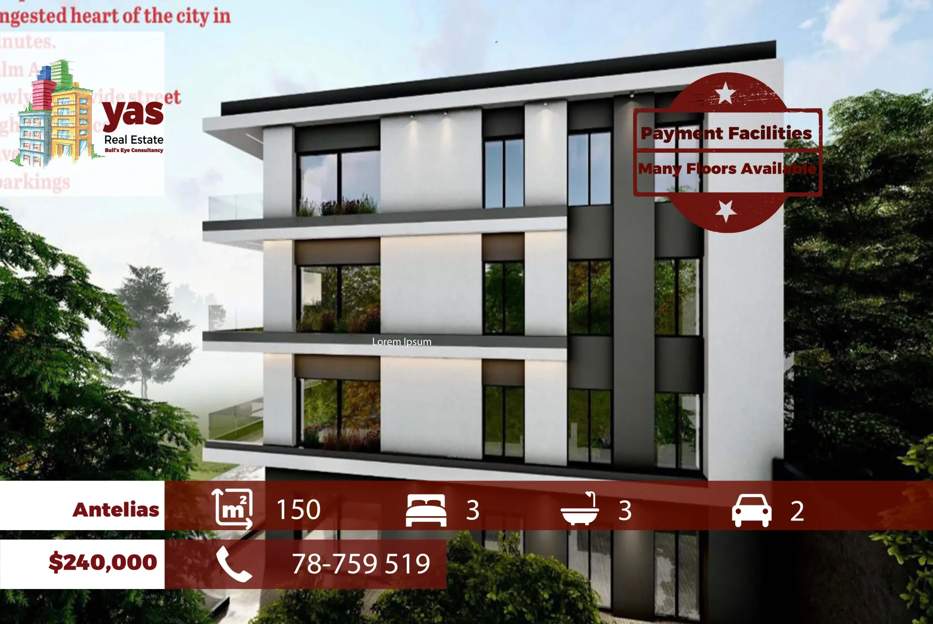 Apartment for Sale in Antelias - 3 bed, 3 bath