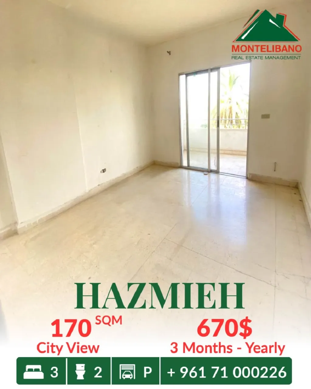 Apartment for rent in Hazmieh, Lebanon