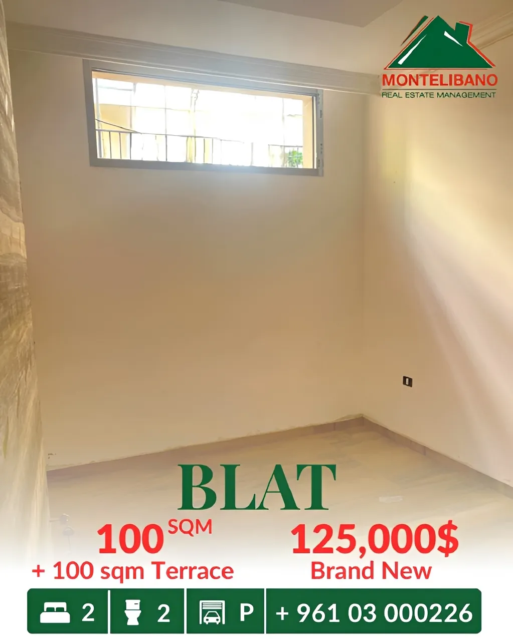 Apartment for sale in Blat, Lebanon